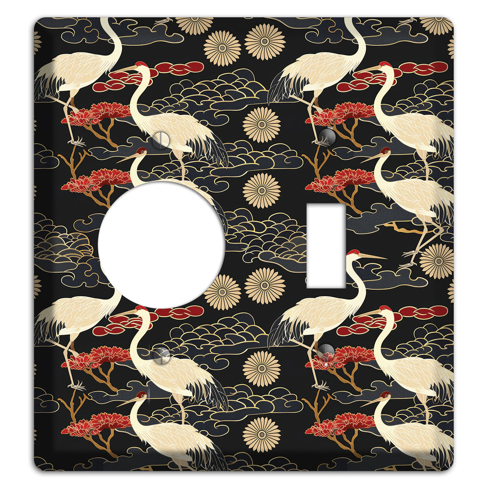 Obsidian Crane Procession Receptacle / Toggle Wallplate