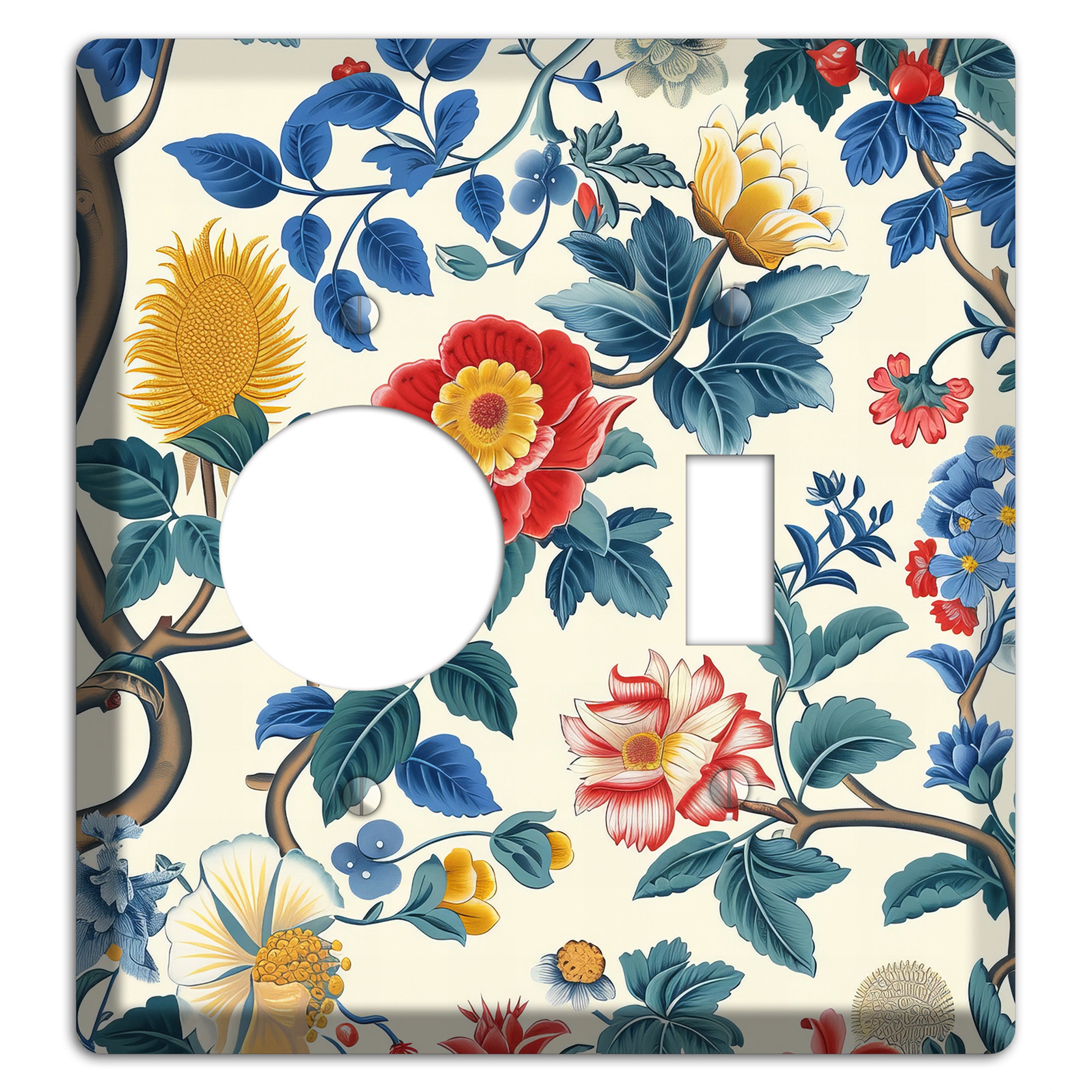 Tangled Bloom Tapestry Receptacle / Toggle Wallplate