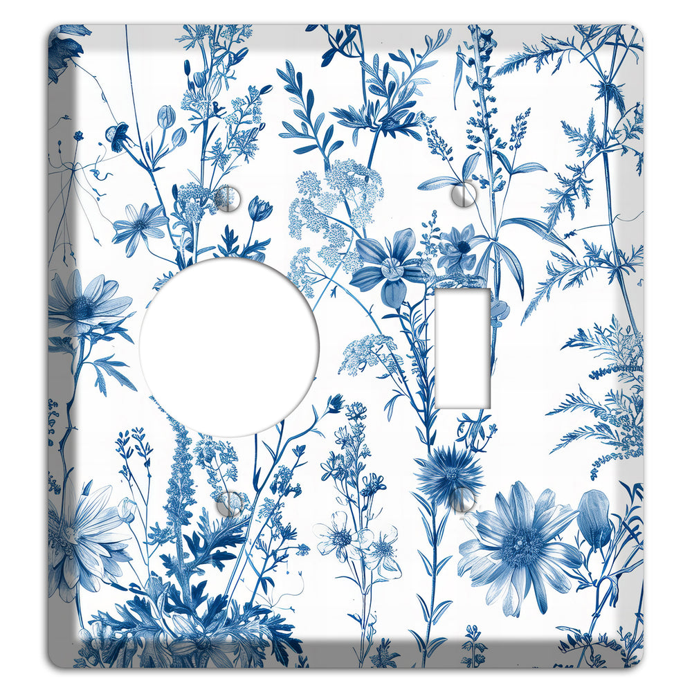 Meadow Pressed Blue Receptacle / Toggle Wallplate