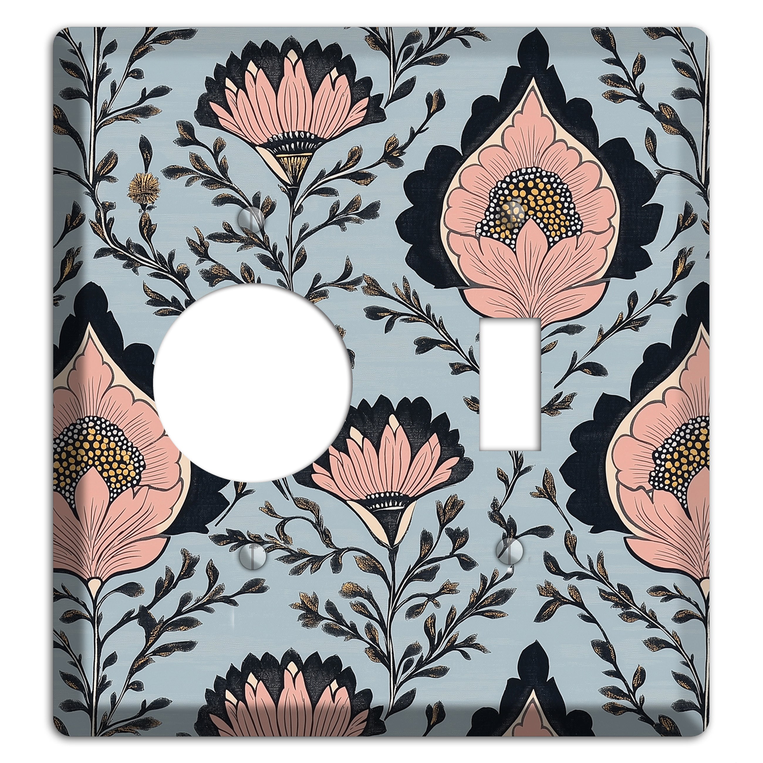 Lotus & Damask Dusk Receptacle / Toggle Wallplate