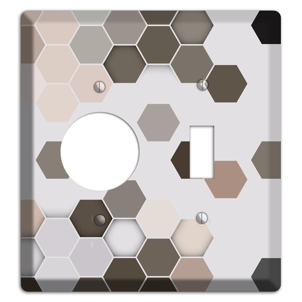 Hex Grid ‚Äì Cool Slate Receptacle / Toggle Wallplate