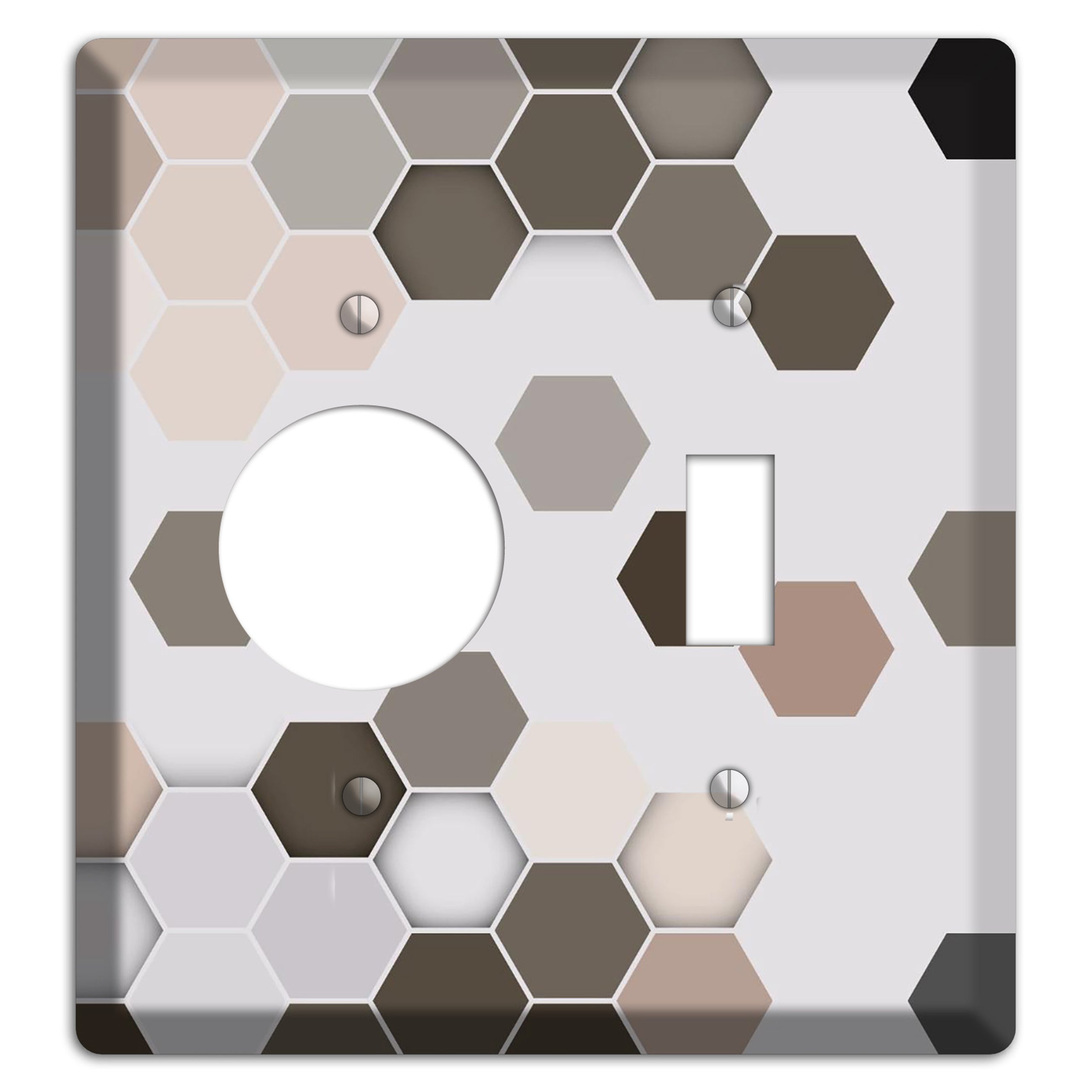 Hex Grid – Cool Slate Receptacle / Toggle Wallplate