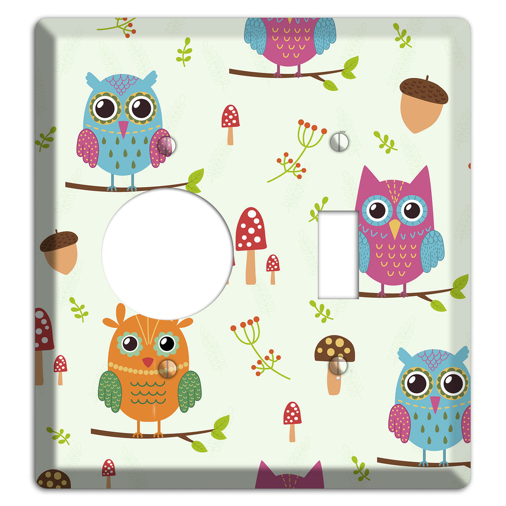 Forest Owls (Mint) Receptacle / Toggle Wallplate