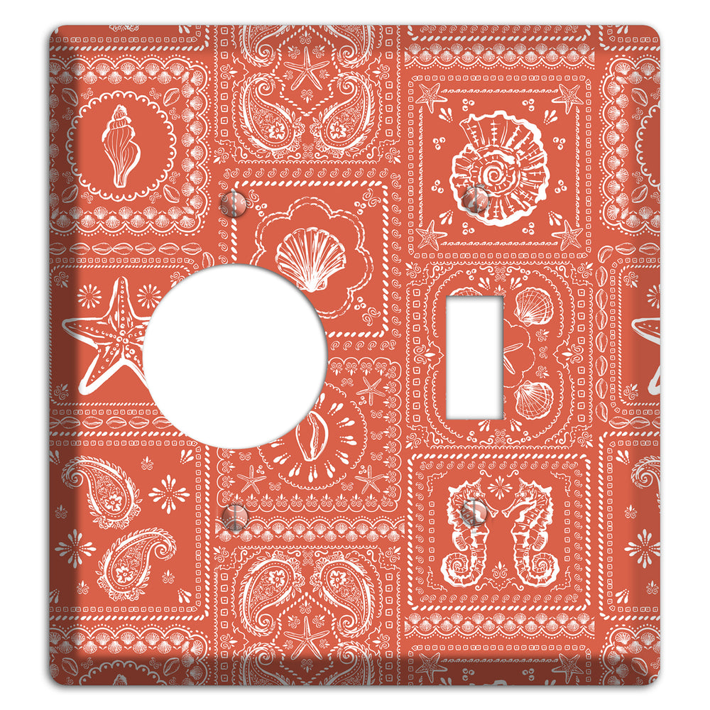 Terracotta Shell Patchwork Receptacle / Toggle Wallplate