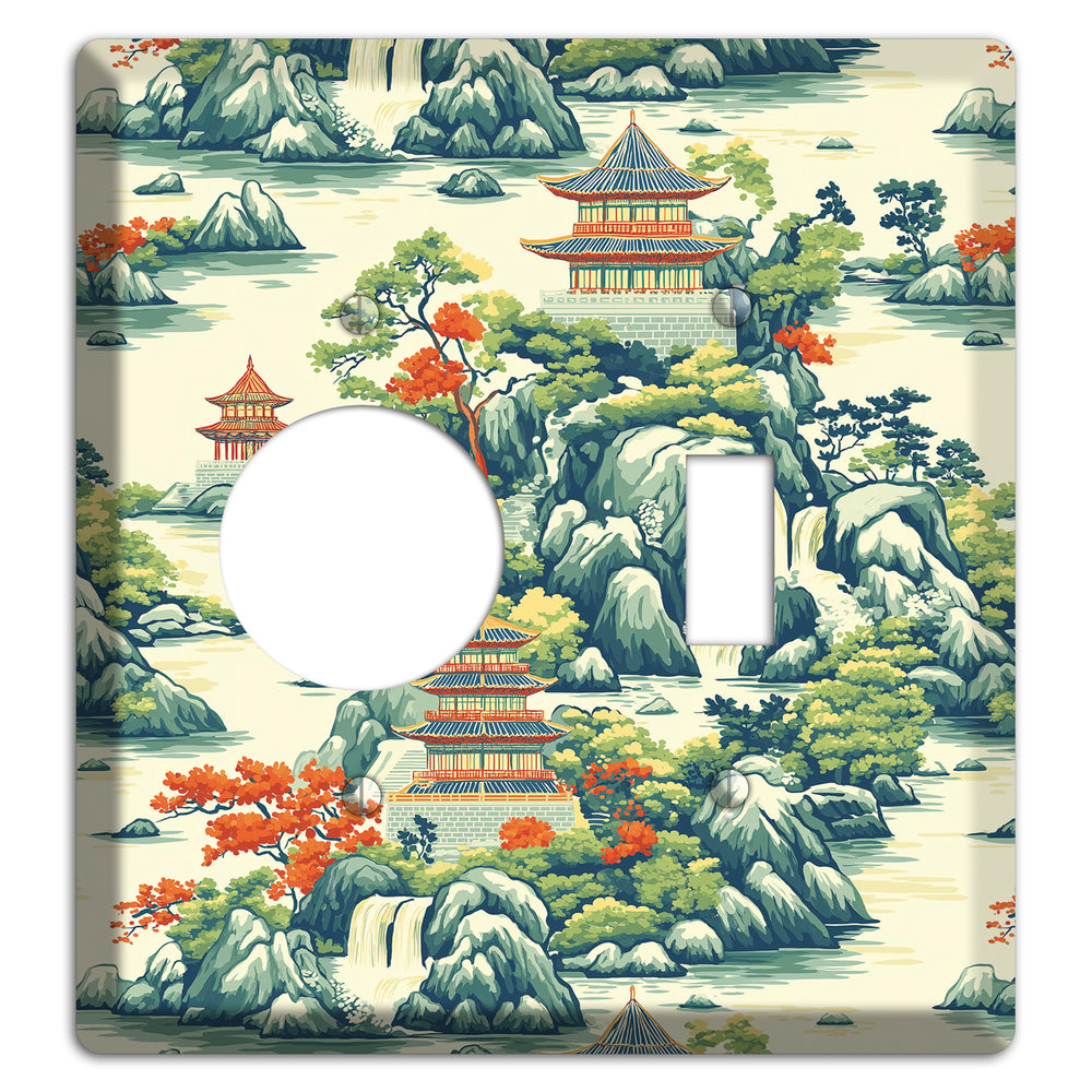 Cascade & Pagoda Receptacle / Toggle Wallplate