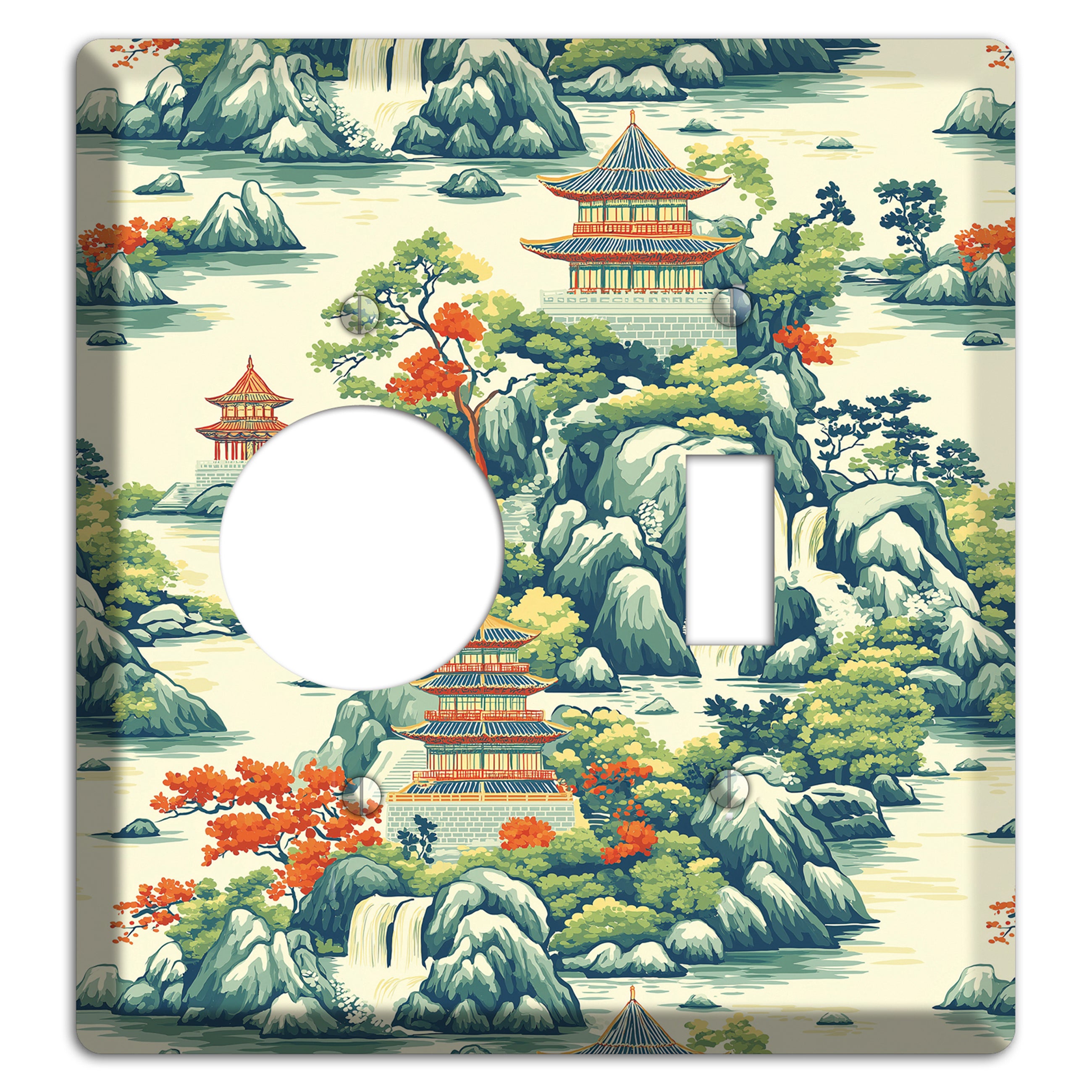 Cascade & Pagoda Receptacle / Toggle Wallplate