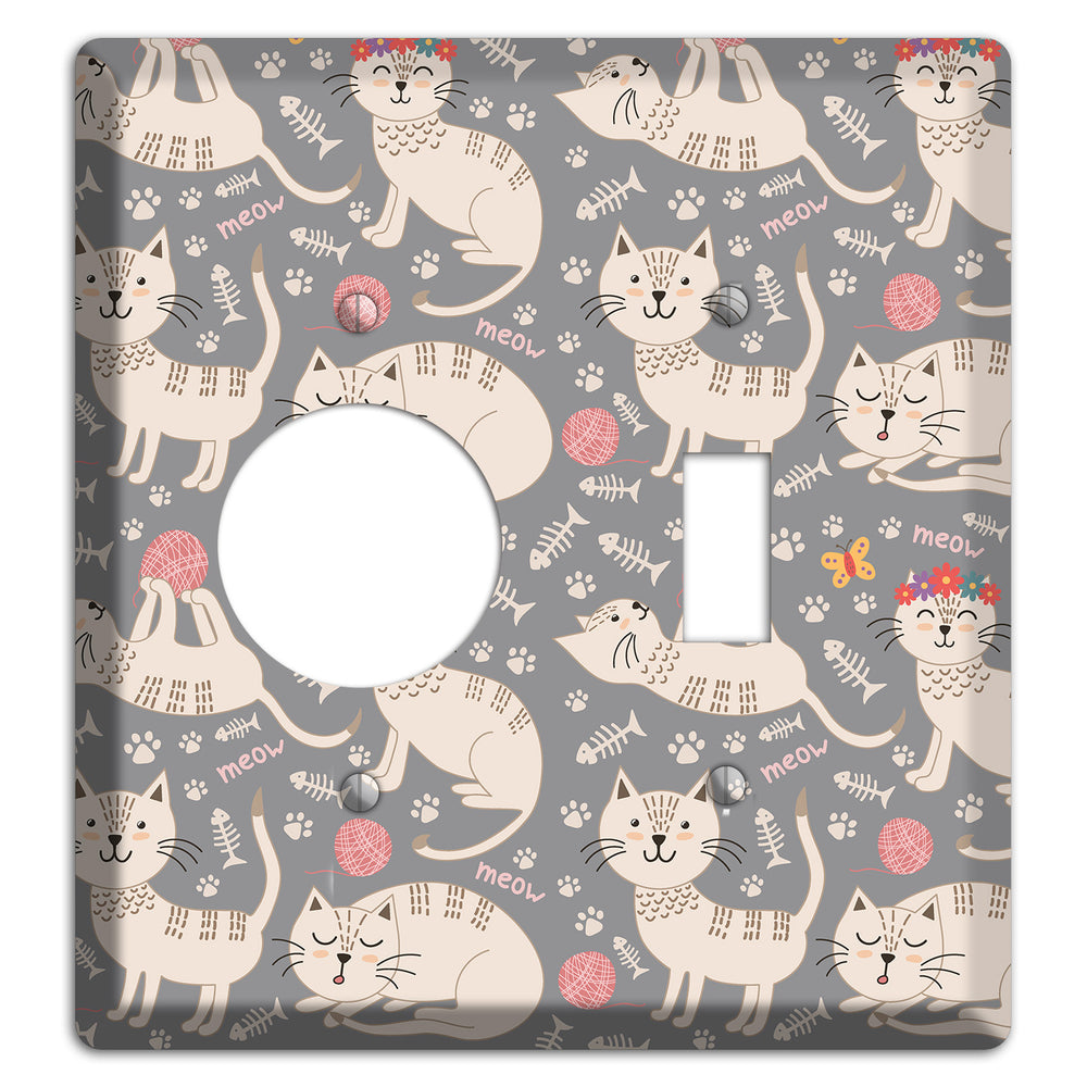 Meow Mix (Gray) Receptacle / Toggle Wallplate