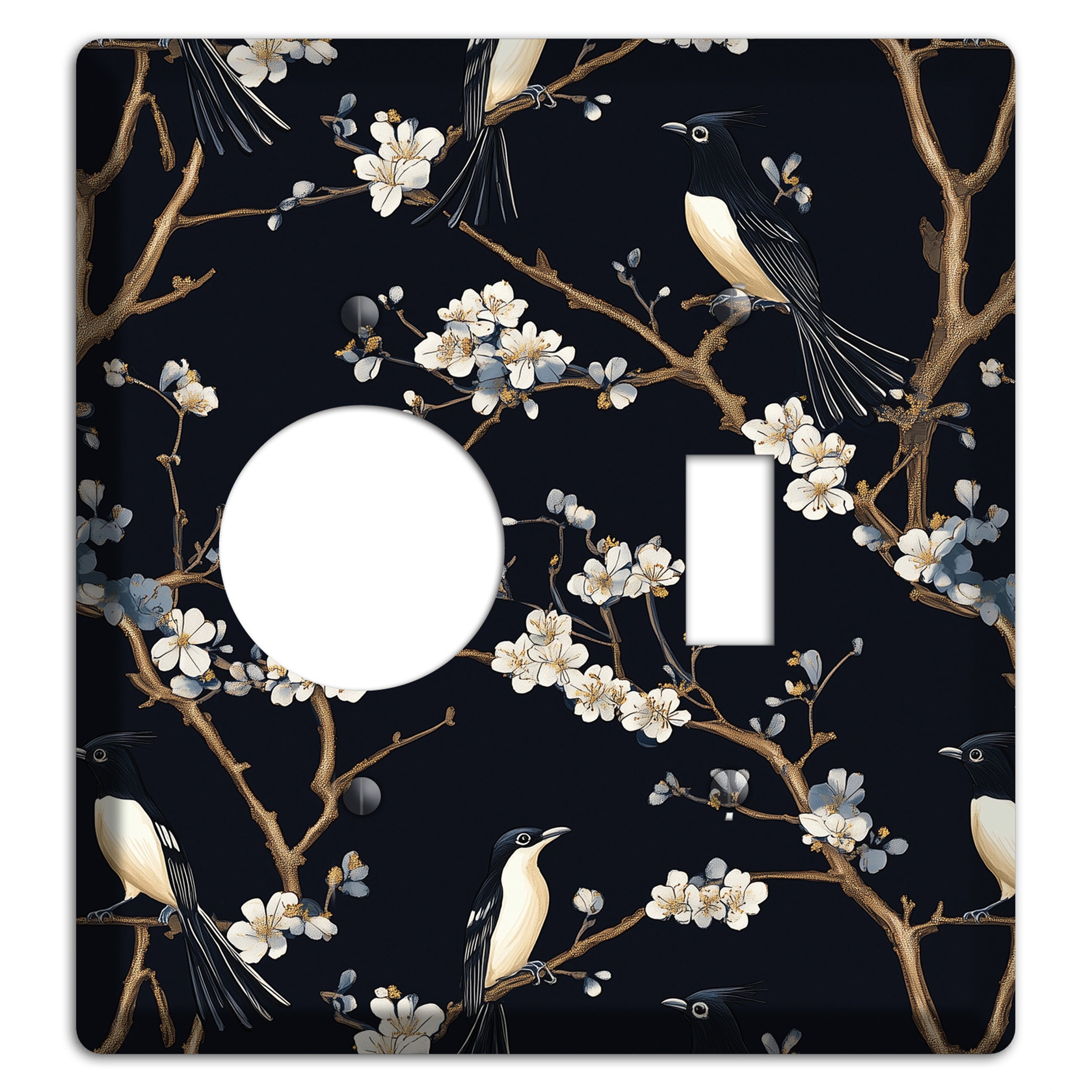 Plum Blossom Vigil Receptacle / Toggle Wallplate