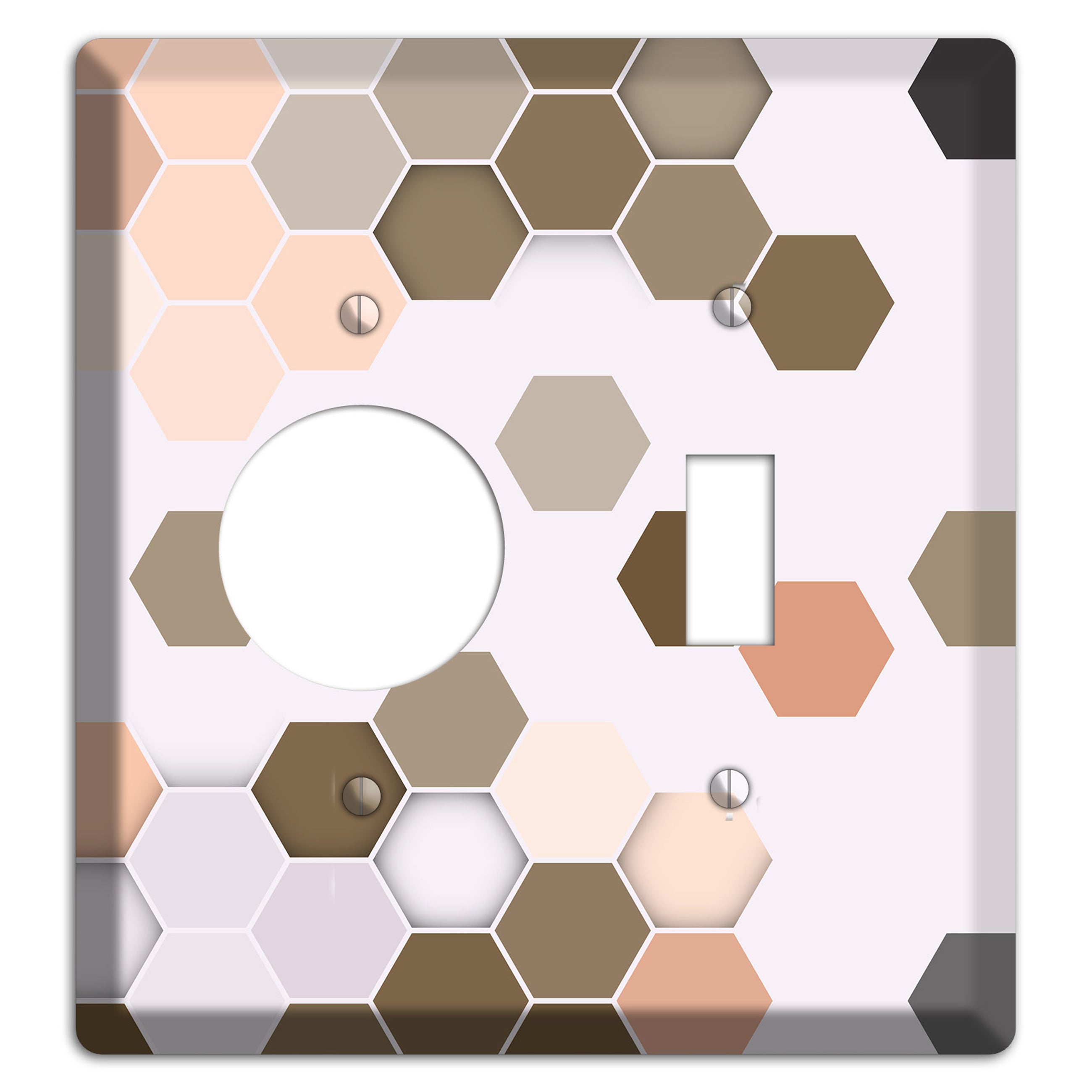 Clay & Terracotta Geometric Tiling Receptacle / Toggle Wallplate