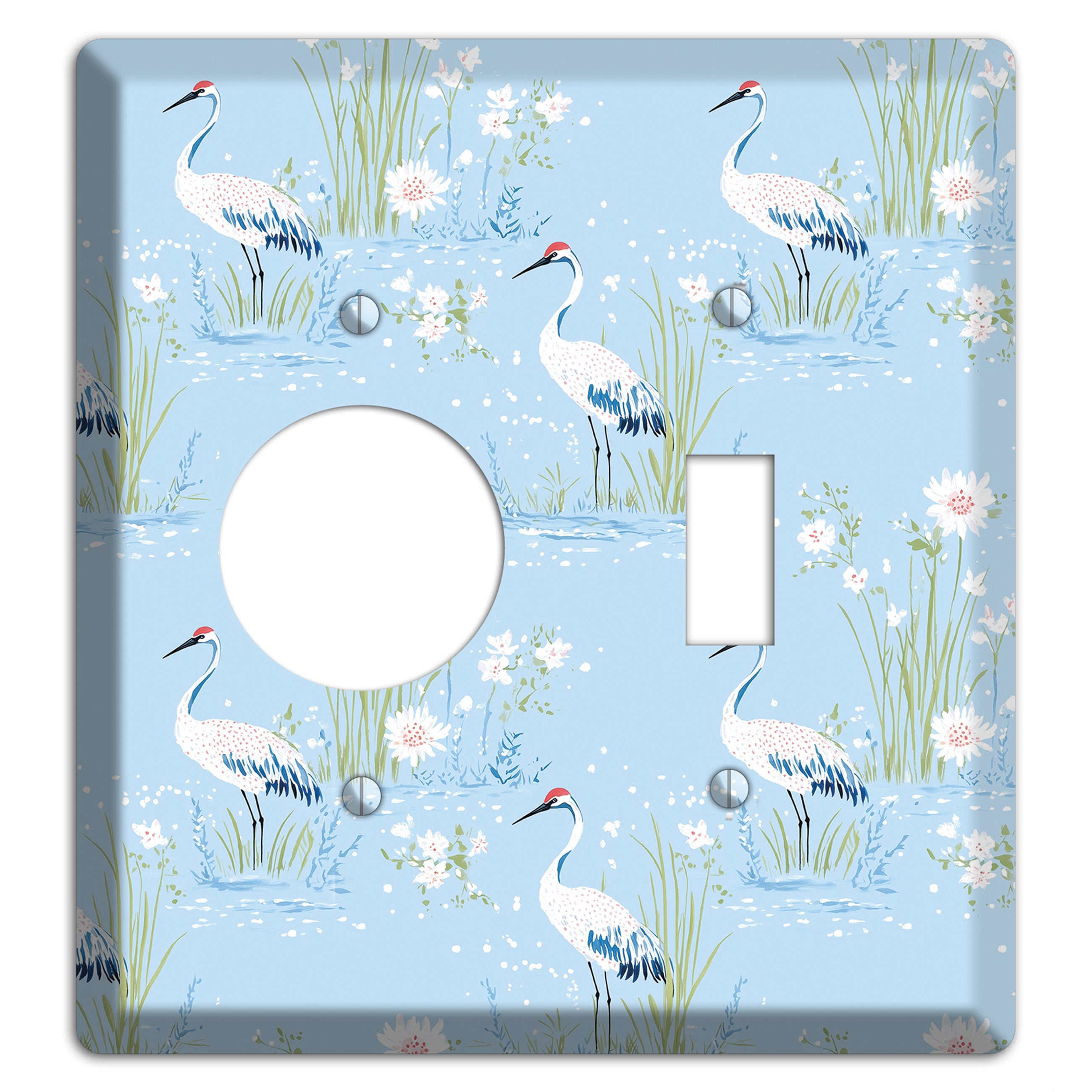 Powder Blue Marsh Receptacle / Toggle Wallplate