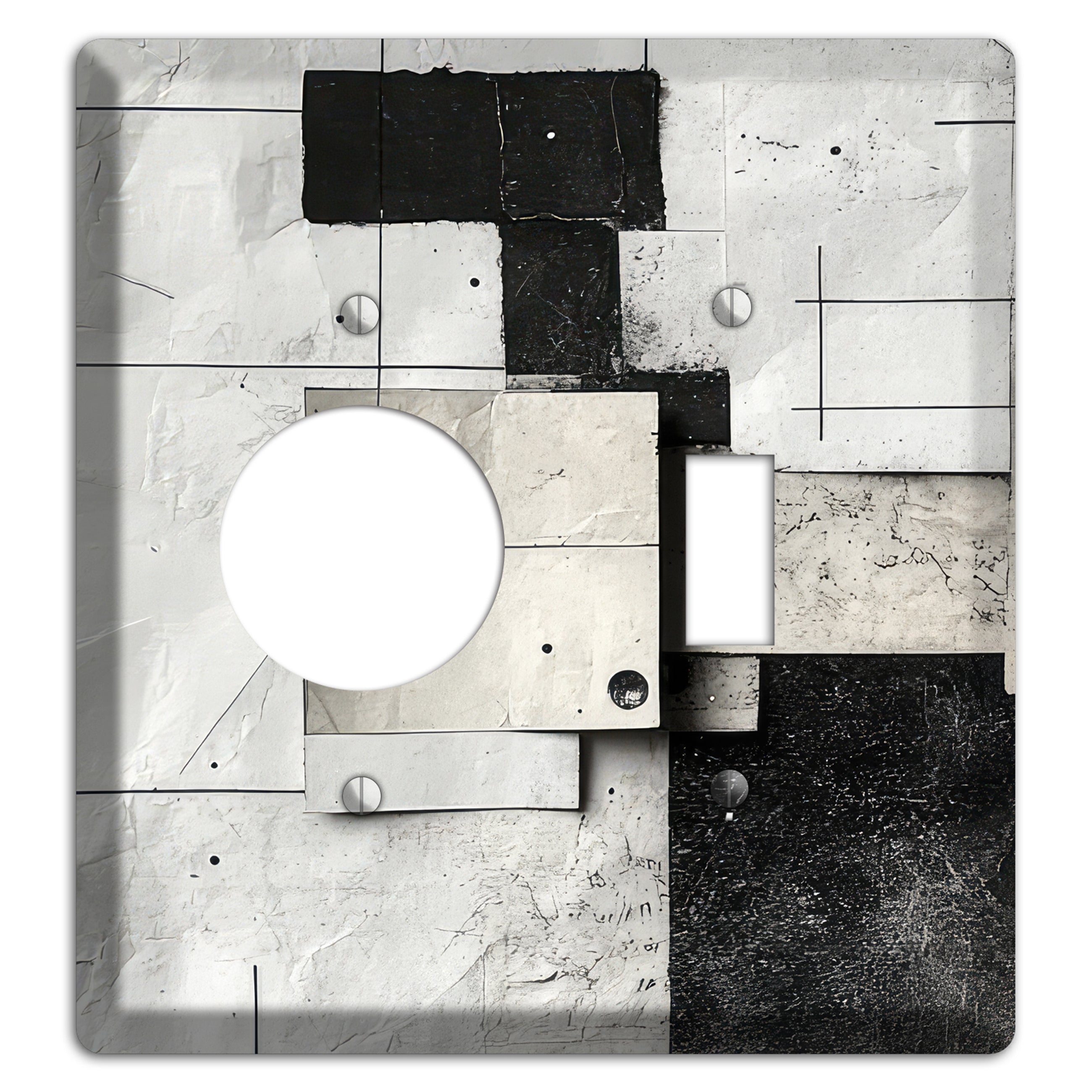 Torn Blueprint Collage Receptacle / Toggle Wallplate