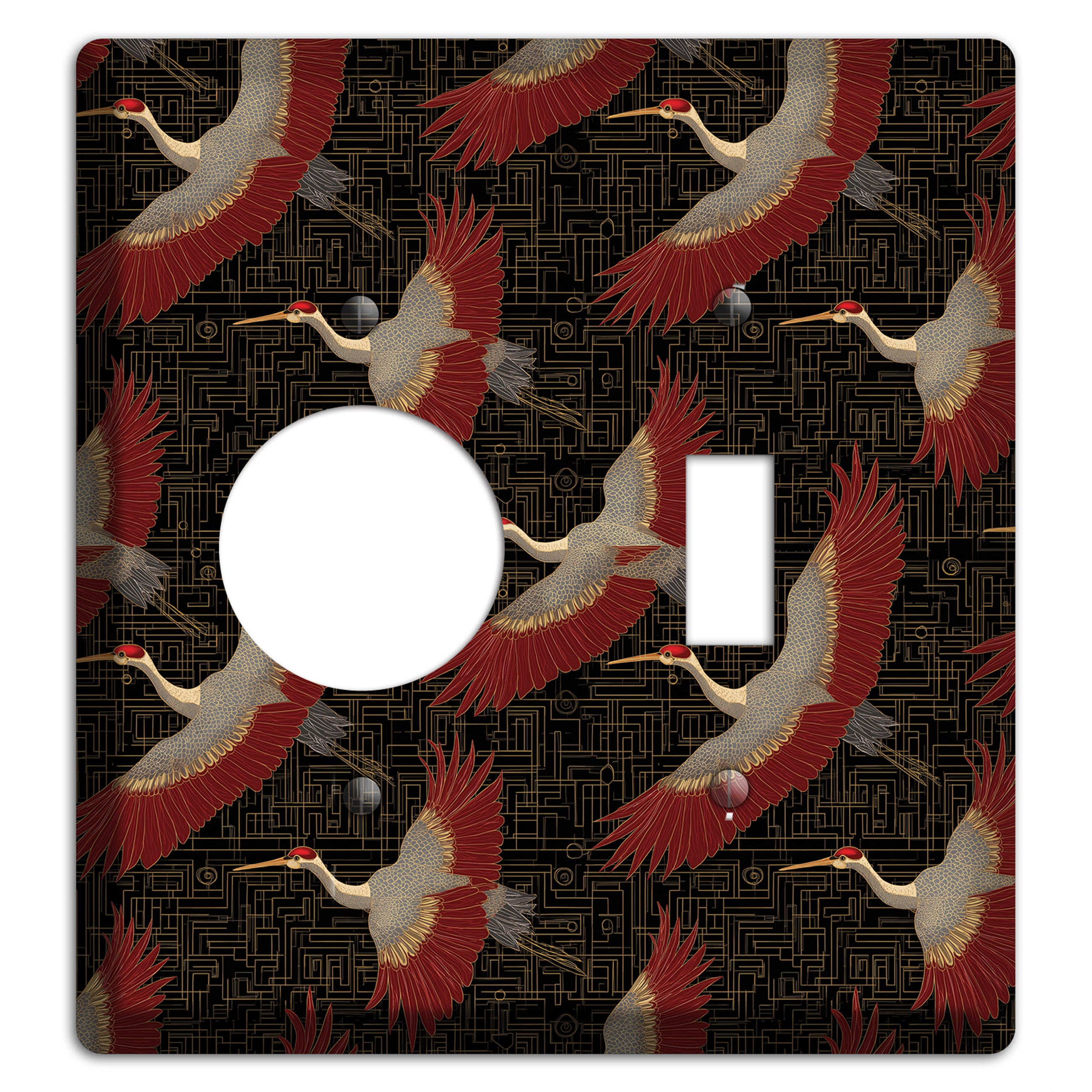 Scarlet Circuit Flight Receptacle / Toggle Wallplate