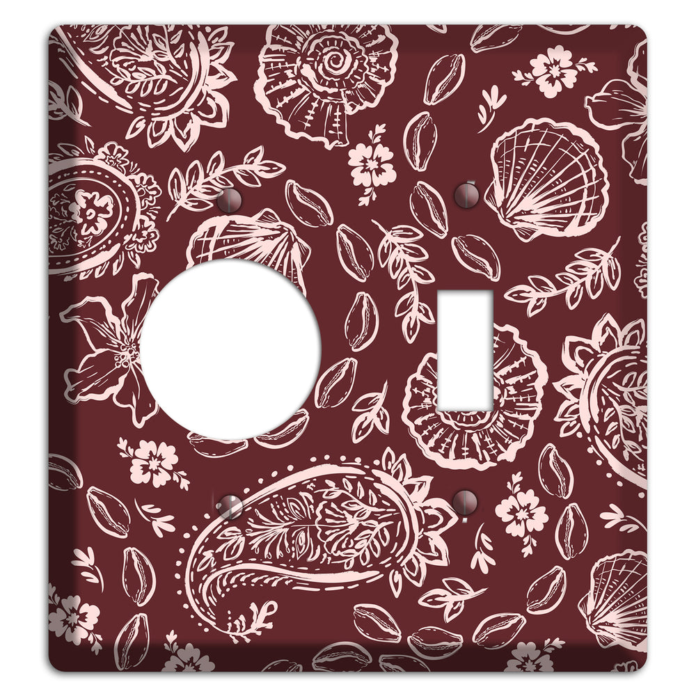 Crimson Shell Paisley Receptacle / Toggle Wallplate