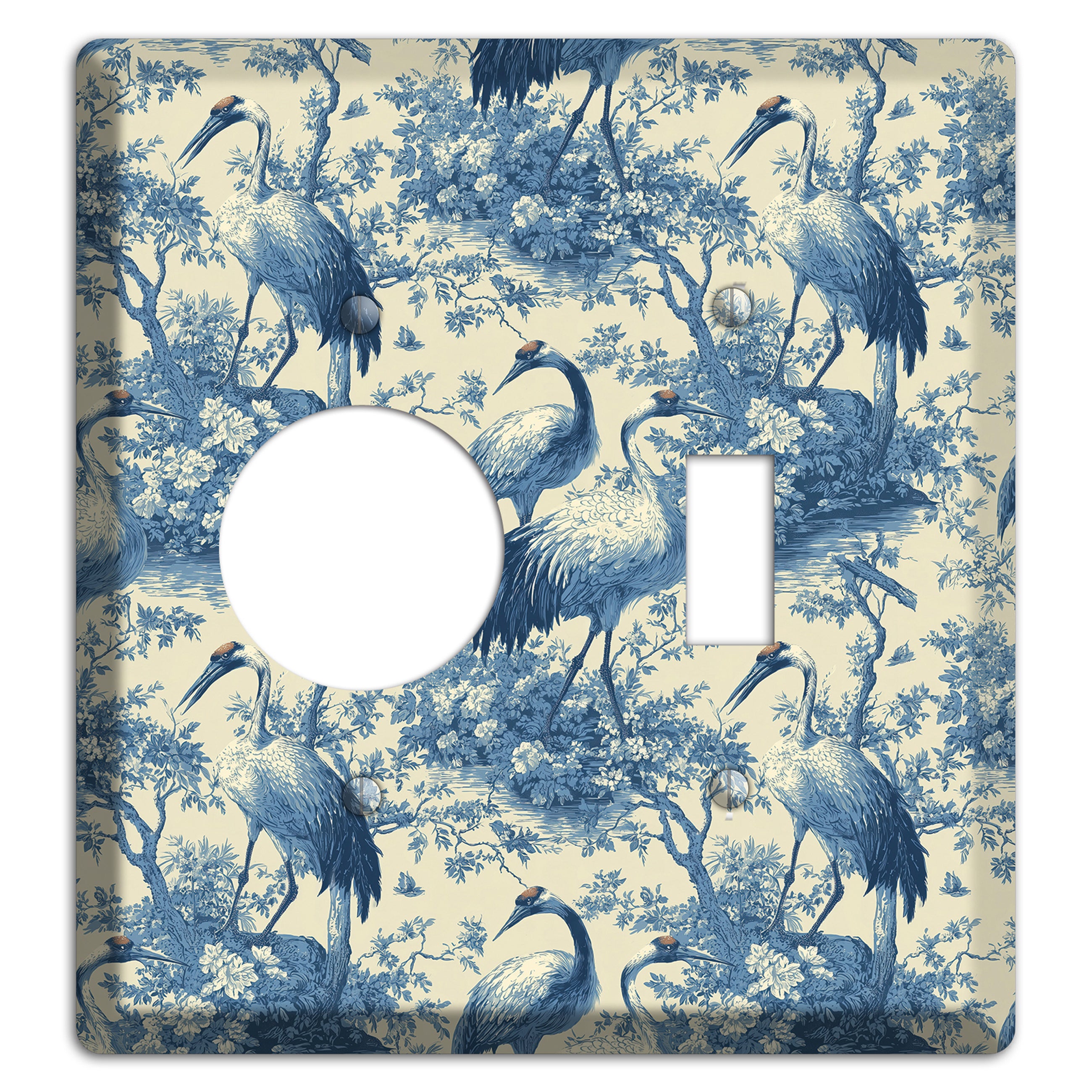 Cobalt Toile Vigil Receptacle / Toggle Wallplate