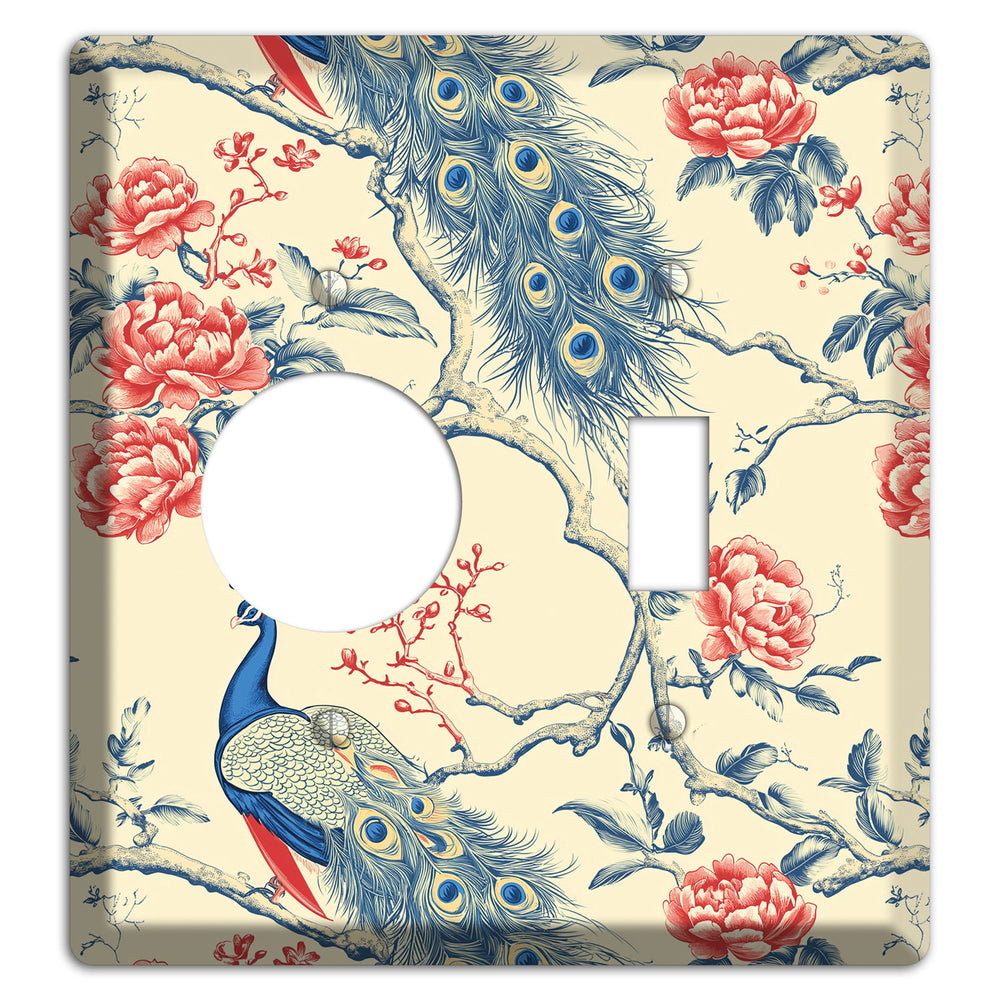 Peacock & Peony Receptacle / Toggle Wallplate