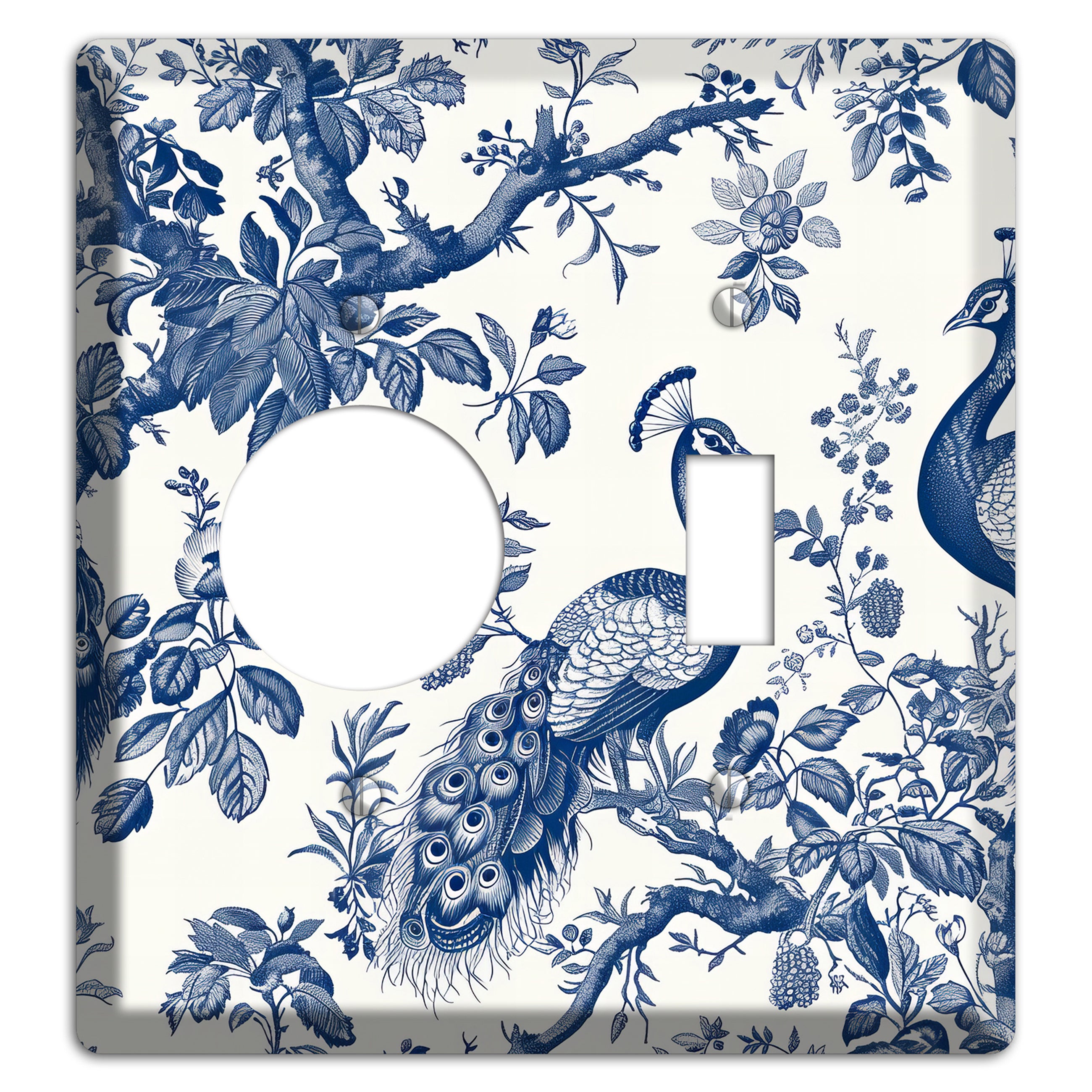 Peacock & Branch Receptacle / Toggle Wallplate