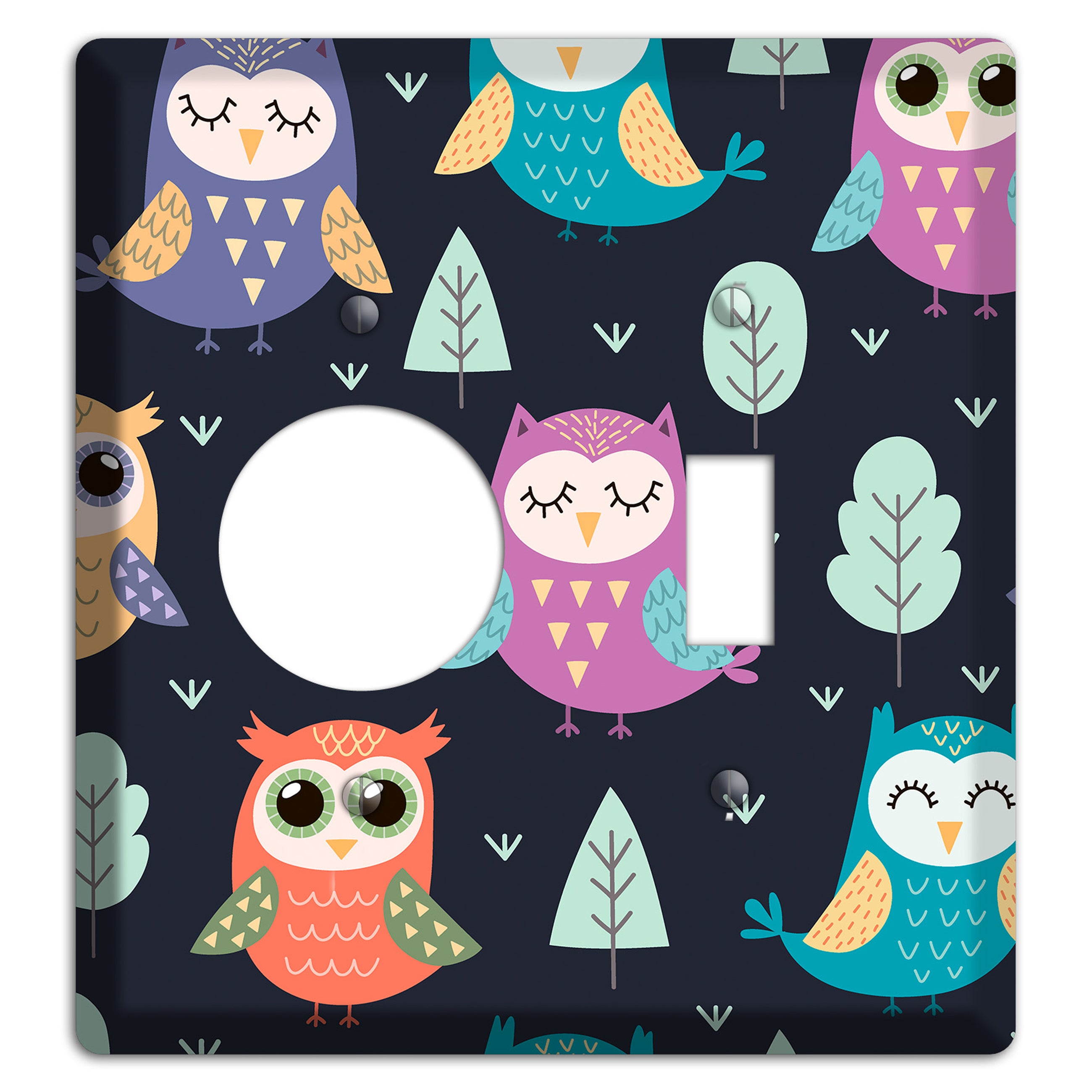 Dreamy Owls (Navy) Receptacle / Toggle Wallplate