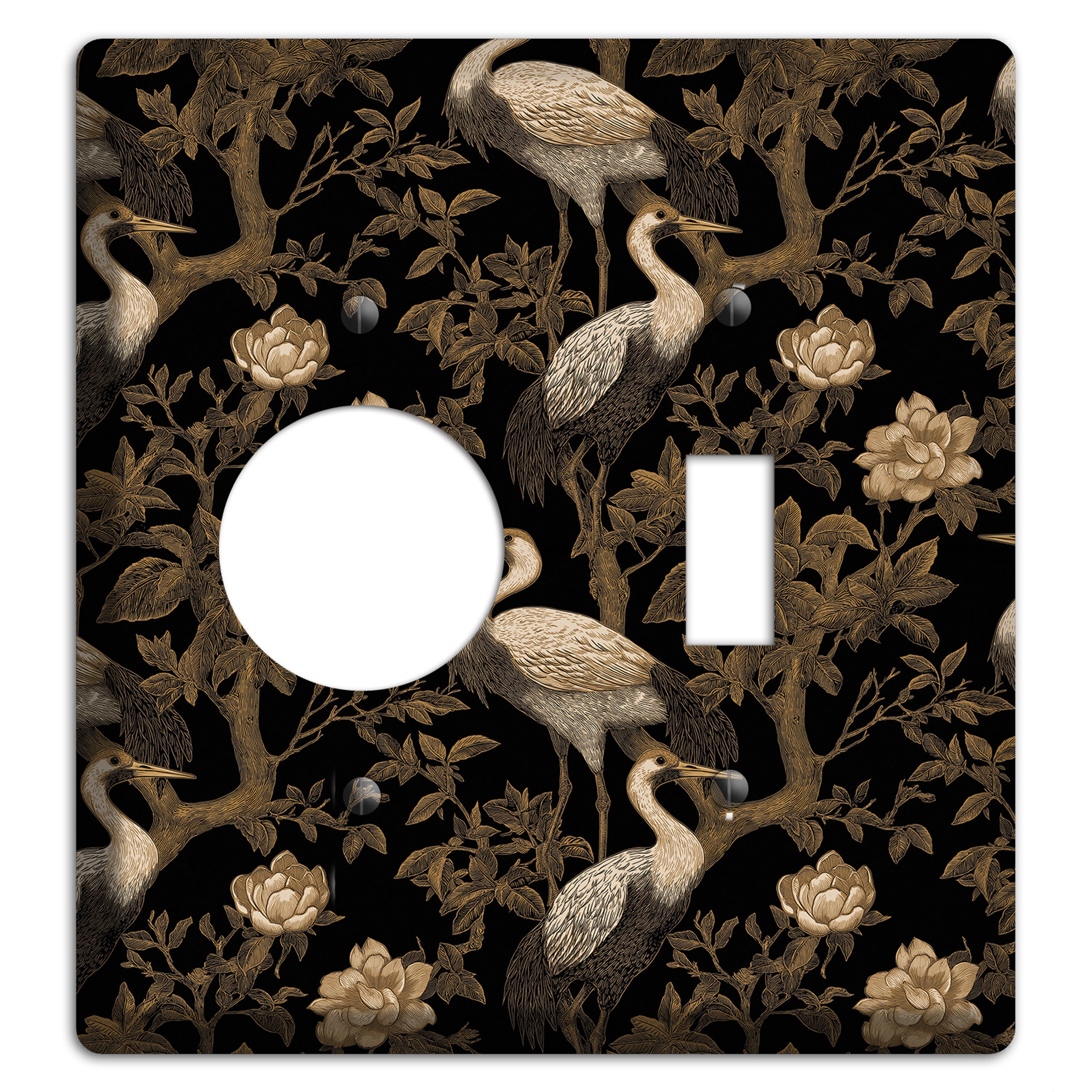 Obsidian Heron Dusk Receptacle / Toggle Wallplate