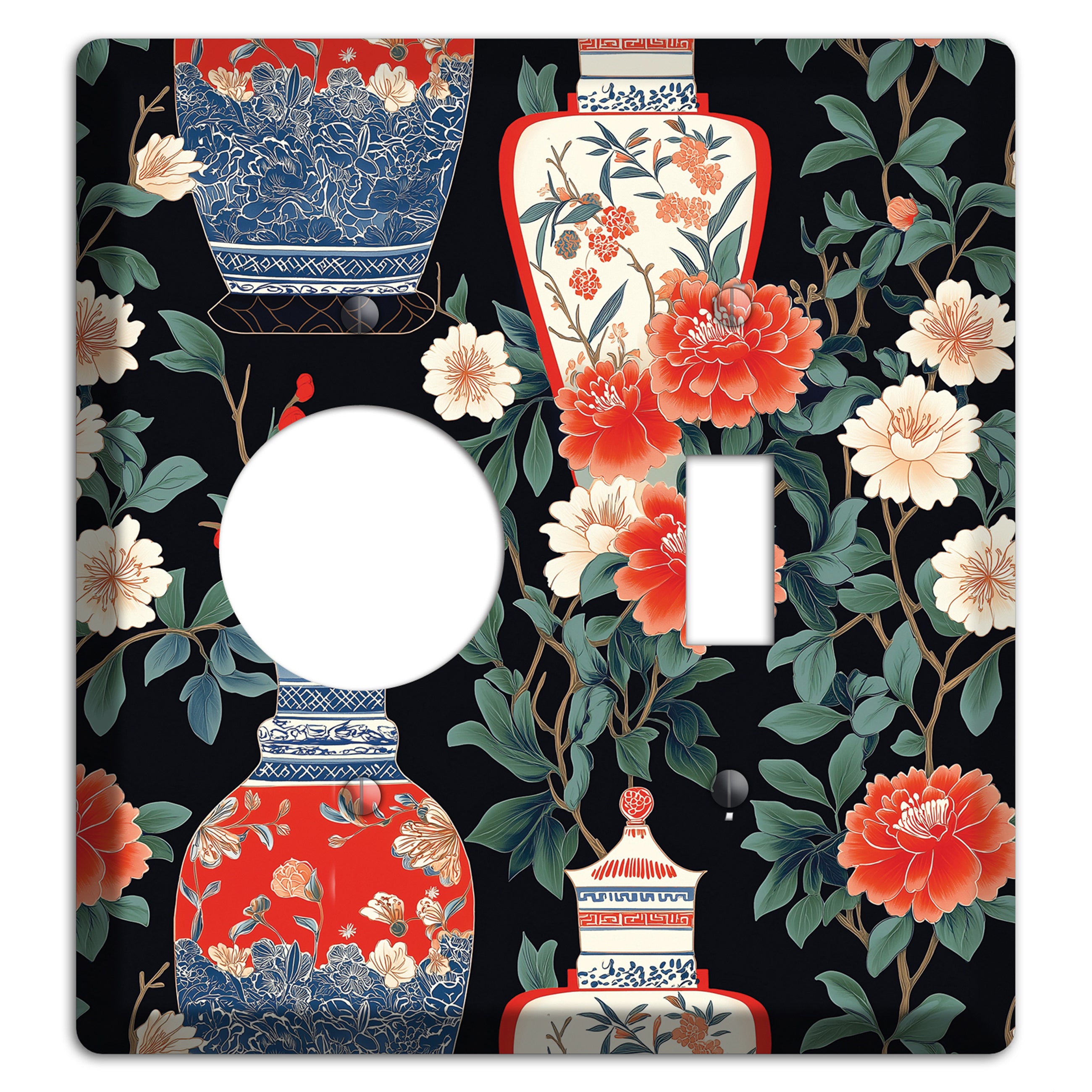 Porcelain Garden Dusk Receptacle / Toggle Wallplate