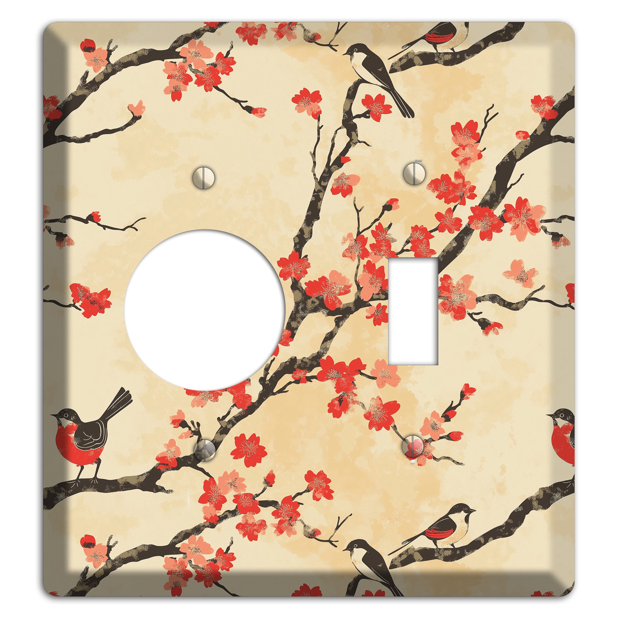 Blossom & Wing Receptacle / Toggle Wallplate