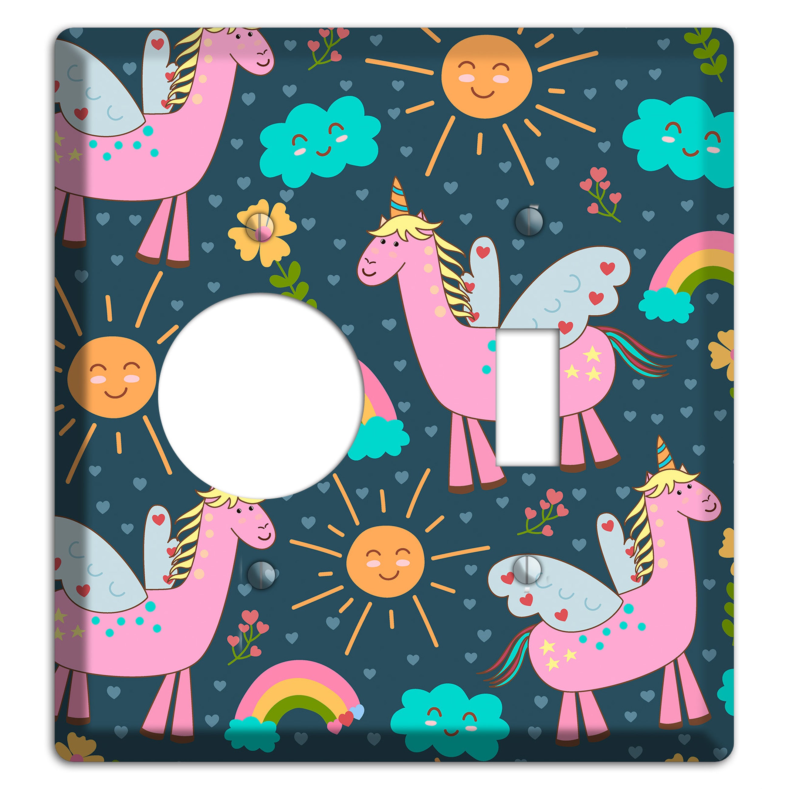 Magic Meadow (Navy) Receptacle / Toggle Wallplate