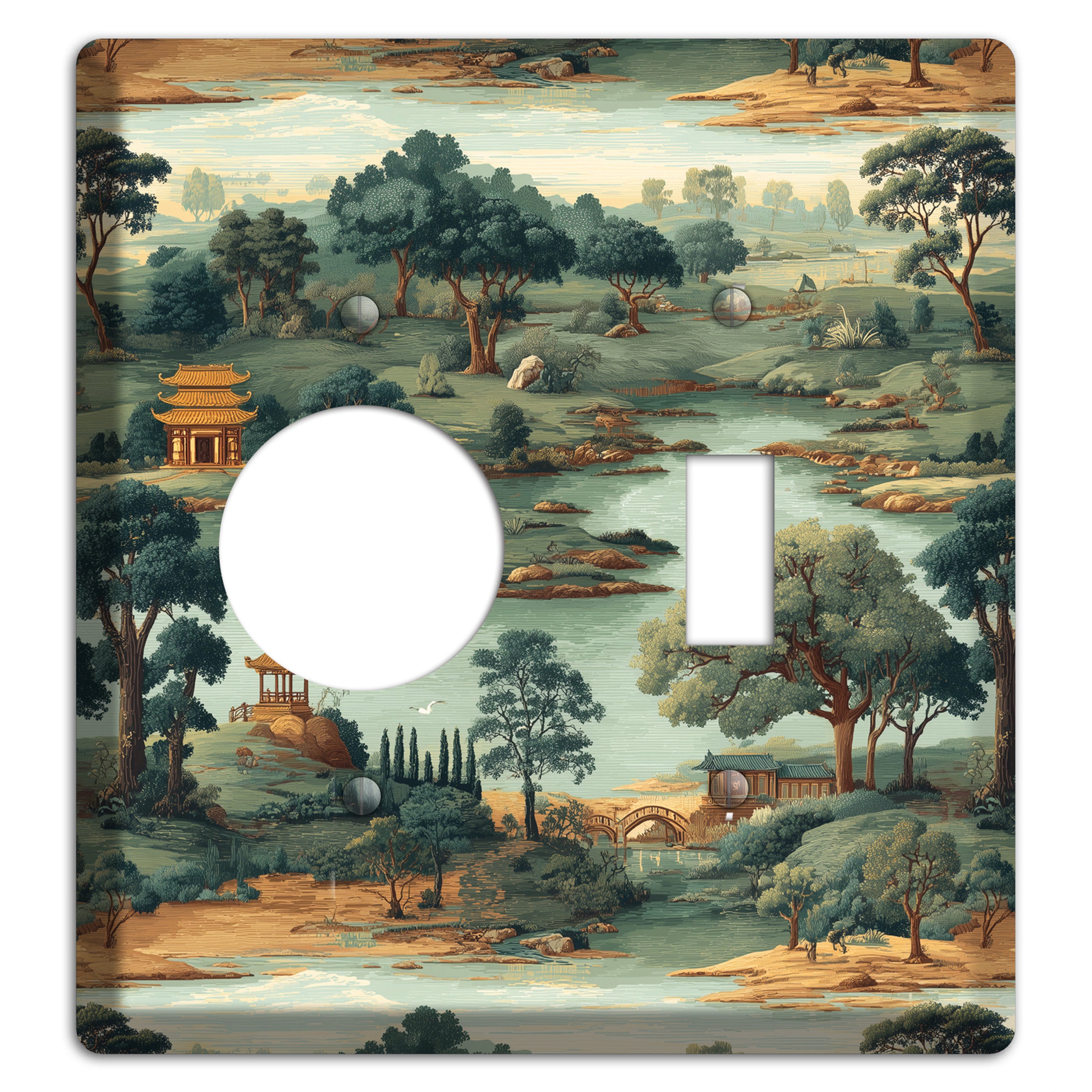 Pavilion and Stream Receptacle / Toggle Wallplate