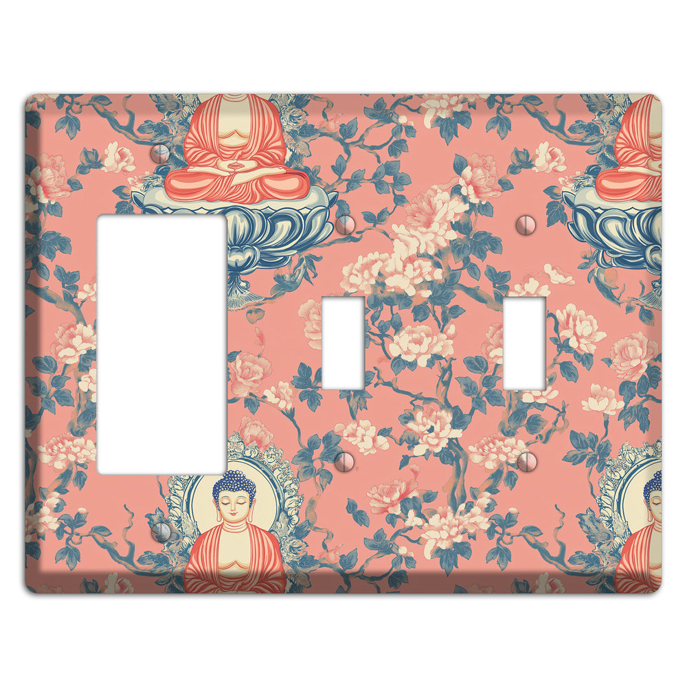 Lotus & Blossom Rocker / 2 Toggle Wallplate