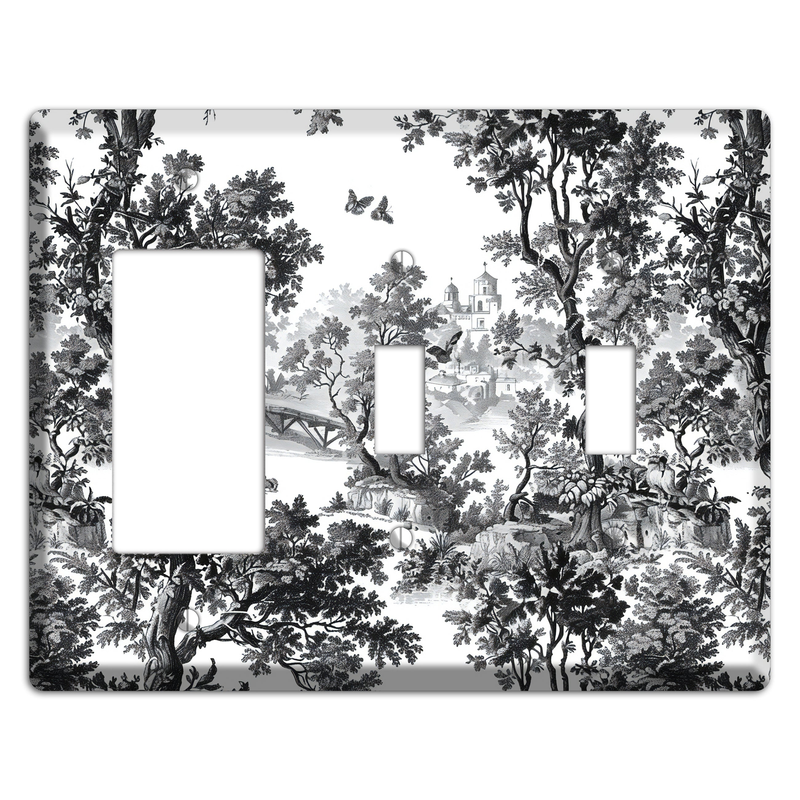 Woodland Chapel Mist Rocker / 2 Toggle Wallplate