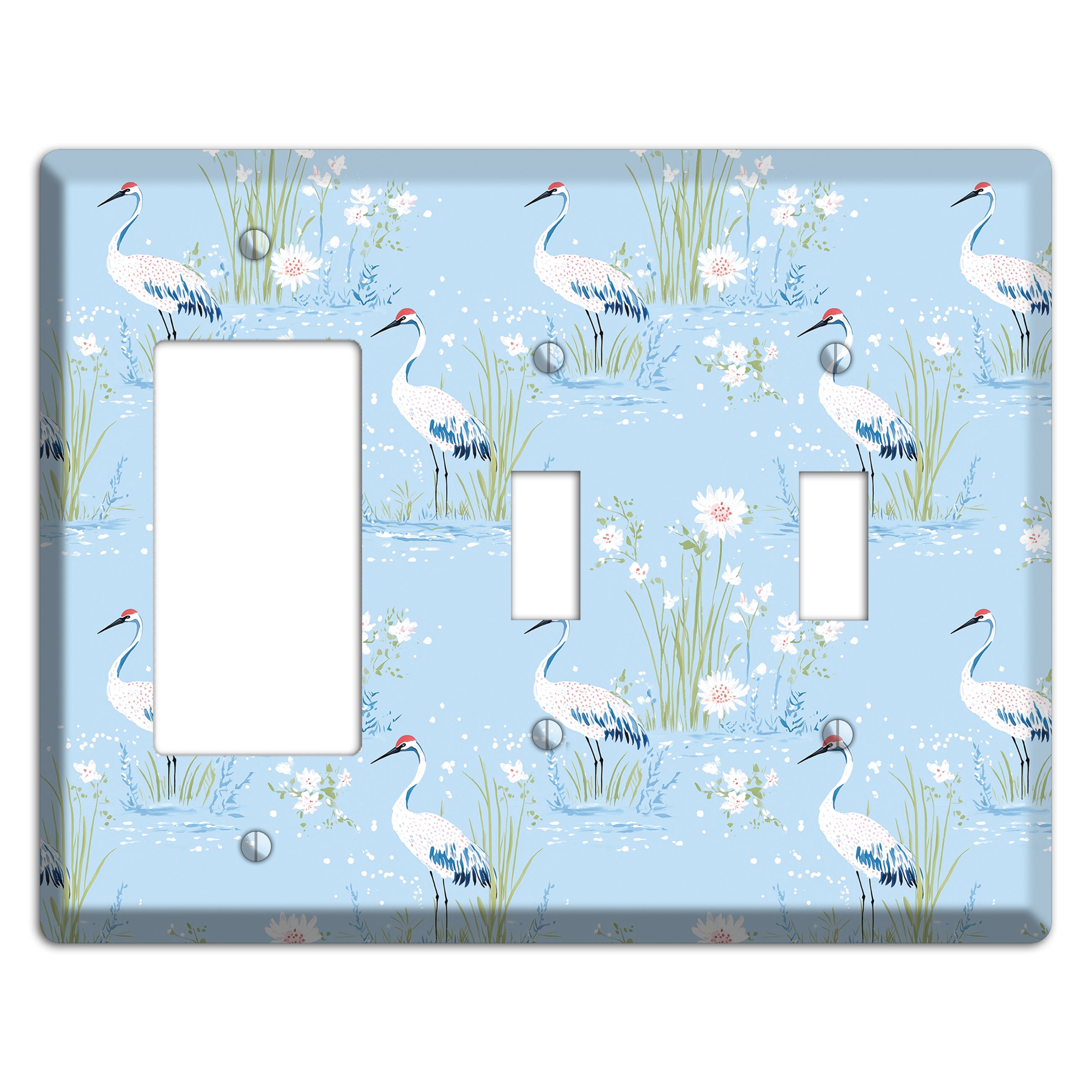 Powder Blue Marsh Rocker / 2 Toggle Wallplate