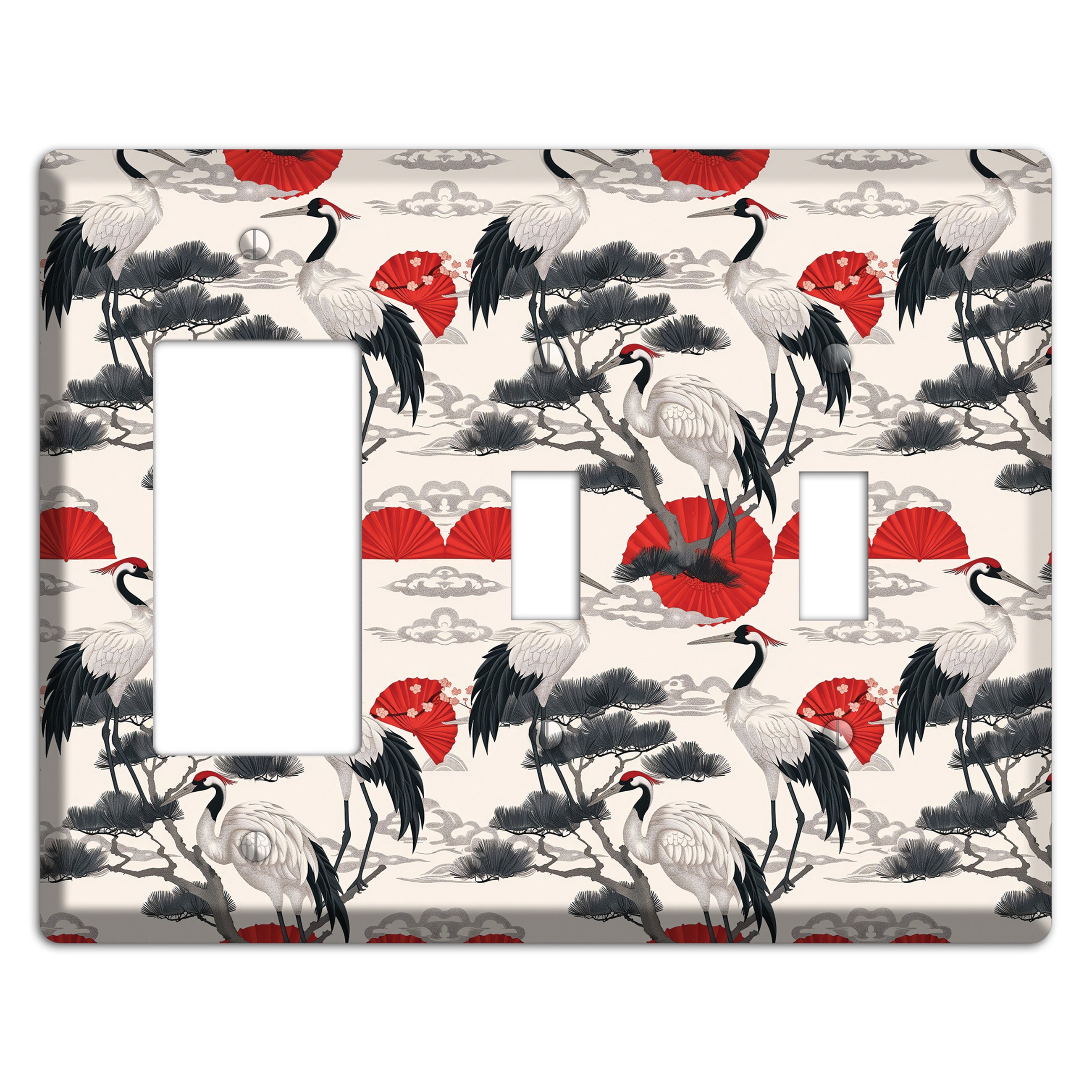 Crimson Fan & Pine Rocker / 2 Toggle Wallplate