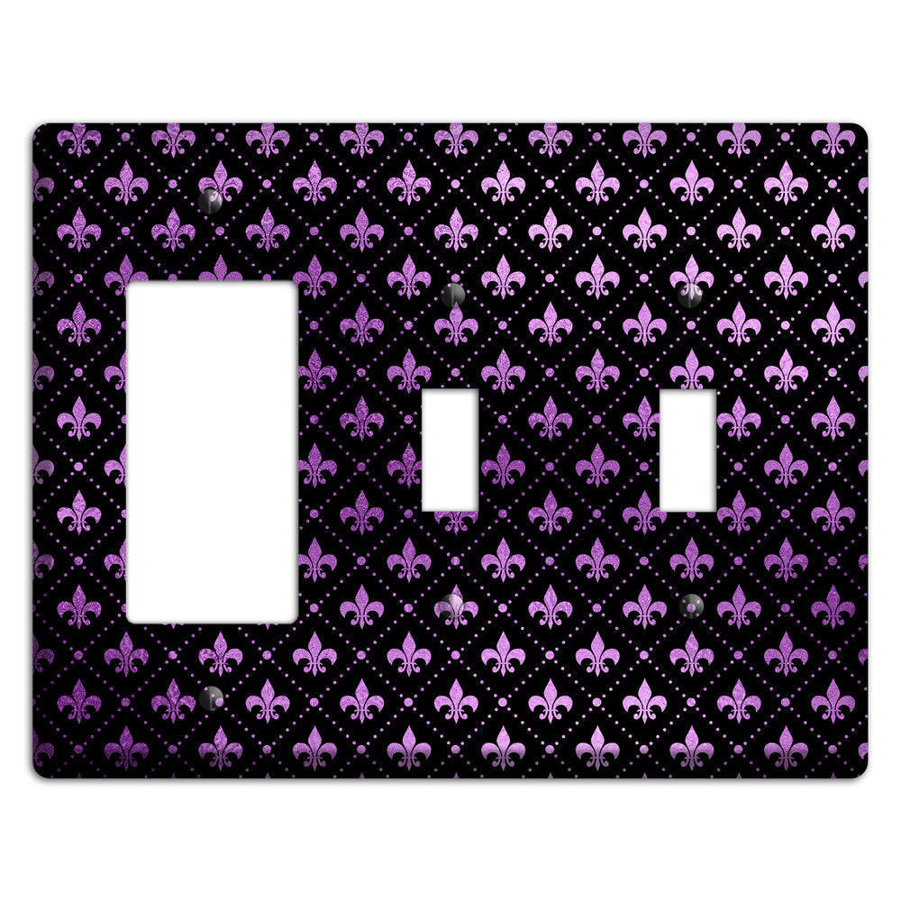 Royal Lilac Grid Rocker / 2 Toggle Wallplate