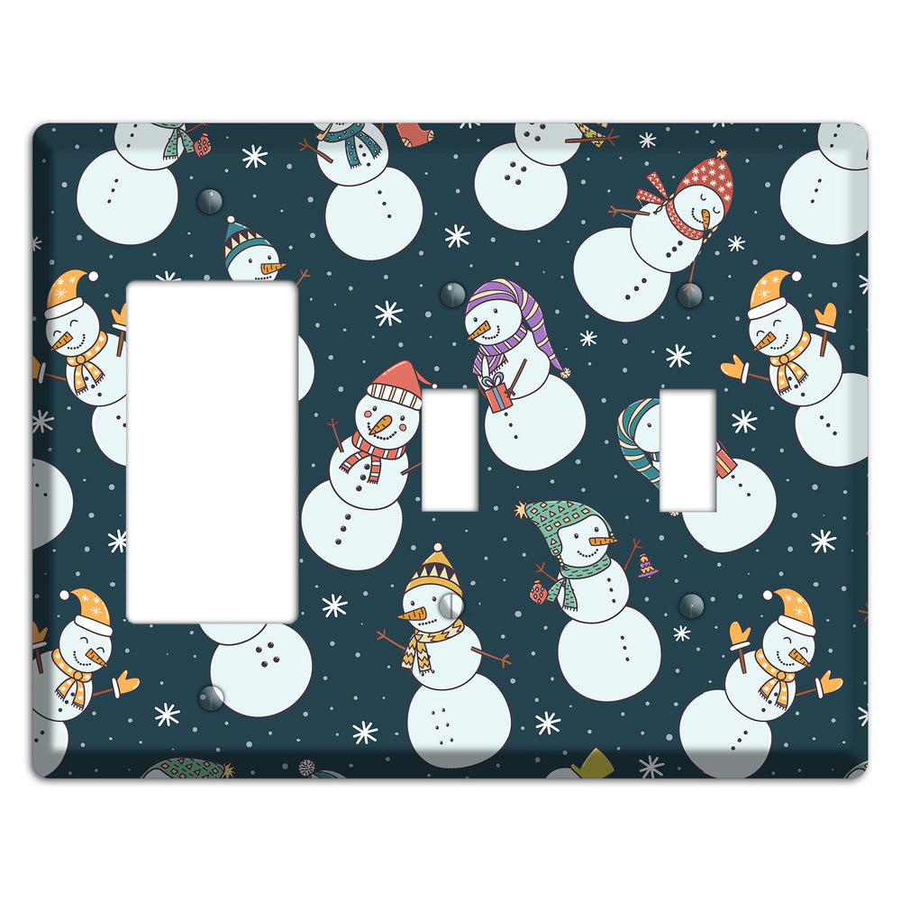 Snowman Celebration Rocker / 2 Toggle Wallplate