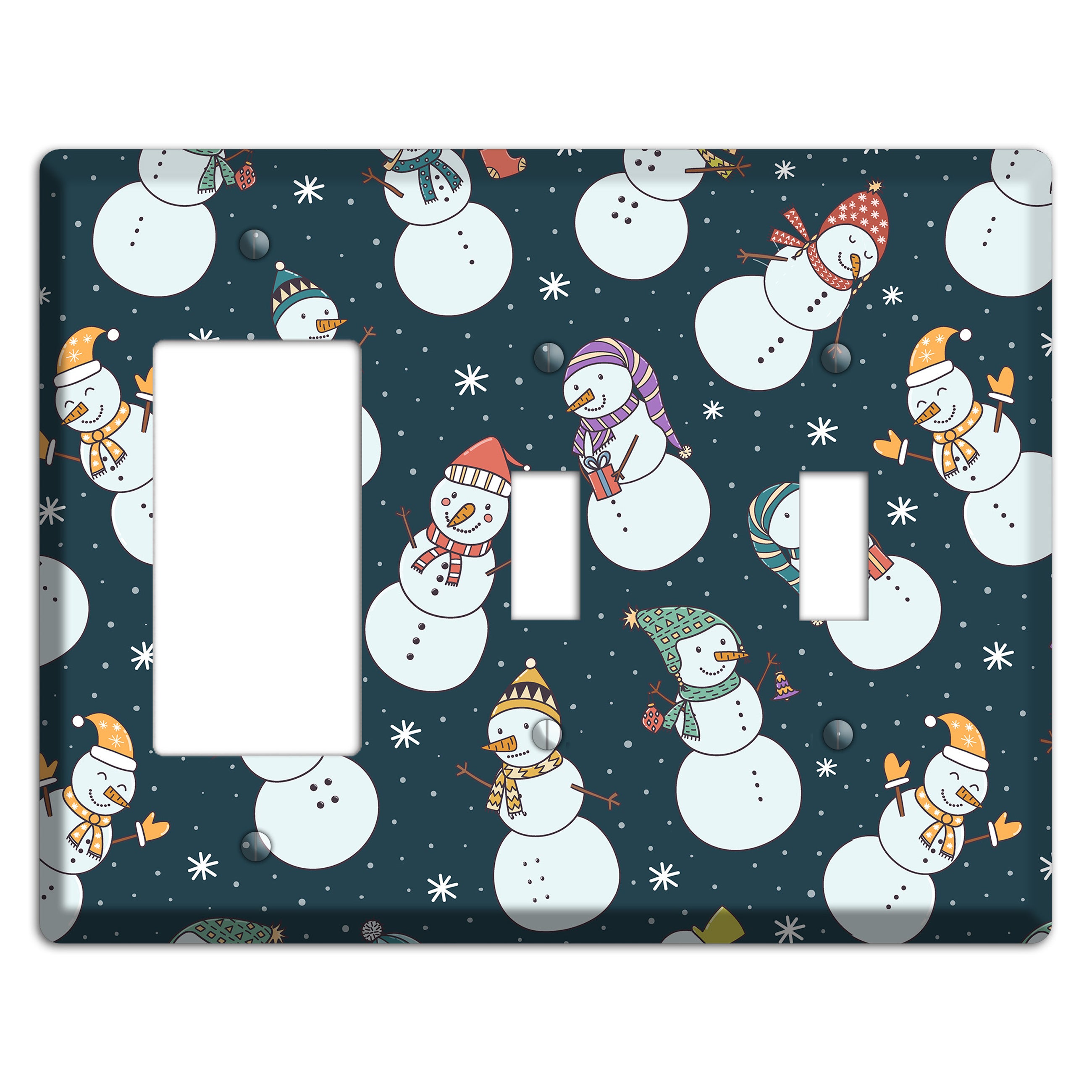 Snowman Celebration Rocker / 2 Toggle Wallplate