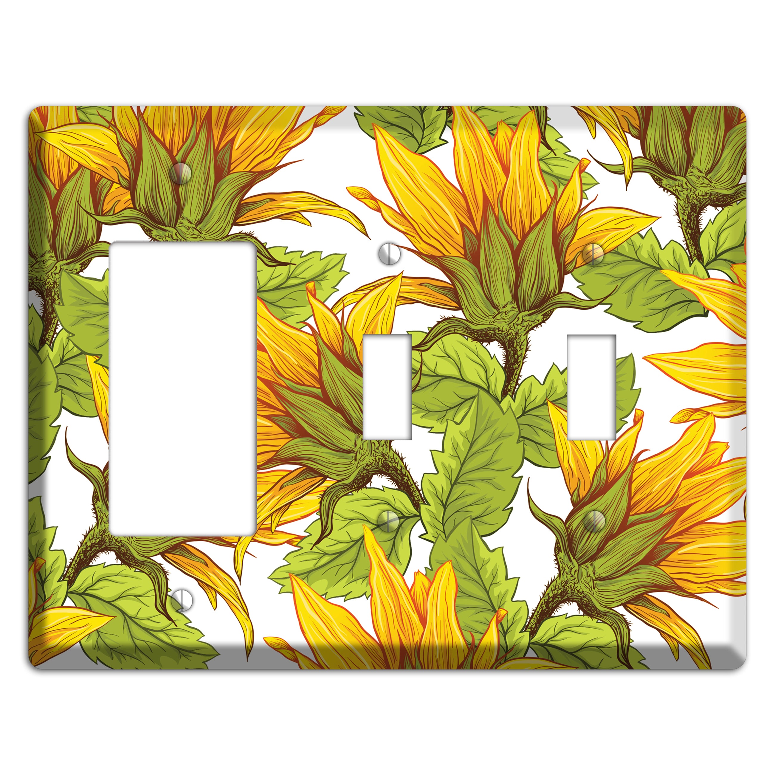 Golden Bloom Scatter Rocker / 2 Toggle Wallplate