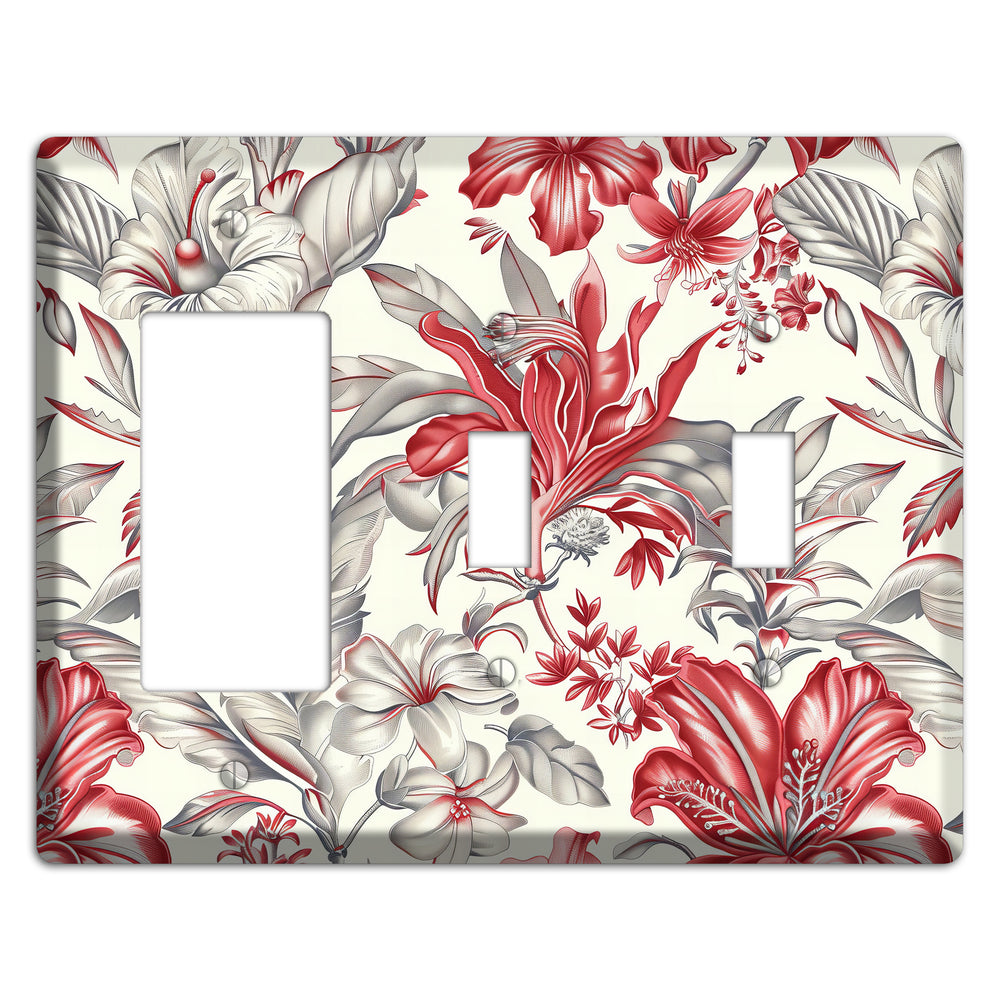 Crimson Botanica Rocker / 2 Toggle Wallplate