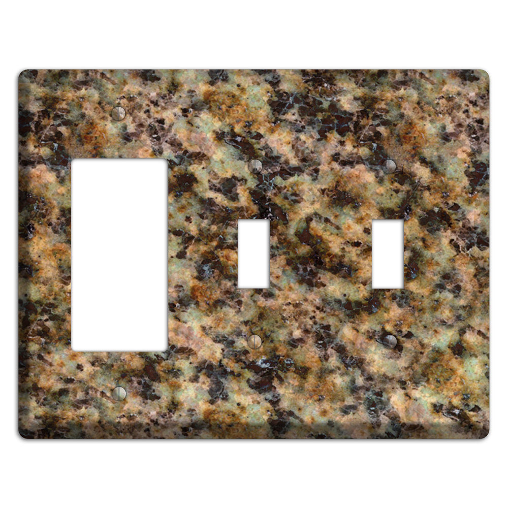Verde Butterfly Granite Rocker / 2 Toggle Wallplate