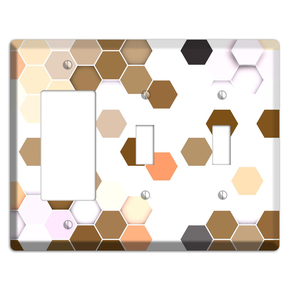Hex Grid ‚Äì Sunset Terracotta Rocker / 2 Toggle Wallplate
