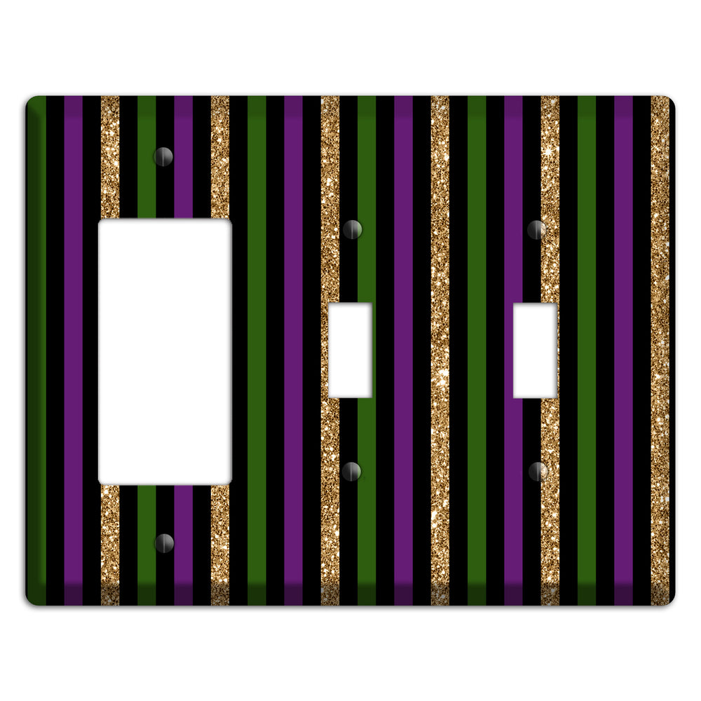 Carnival Stripes: Noir Rocker / 2 Toggle Wallplate
