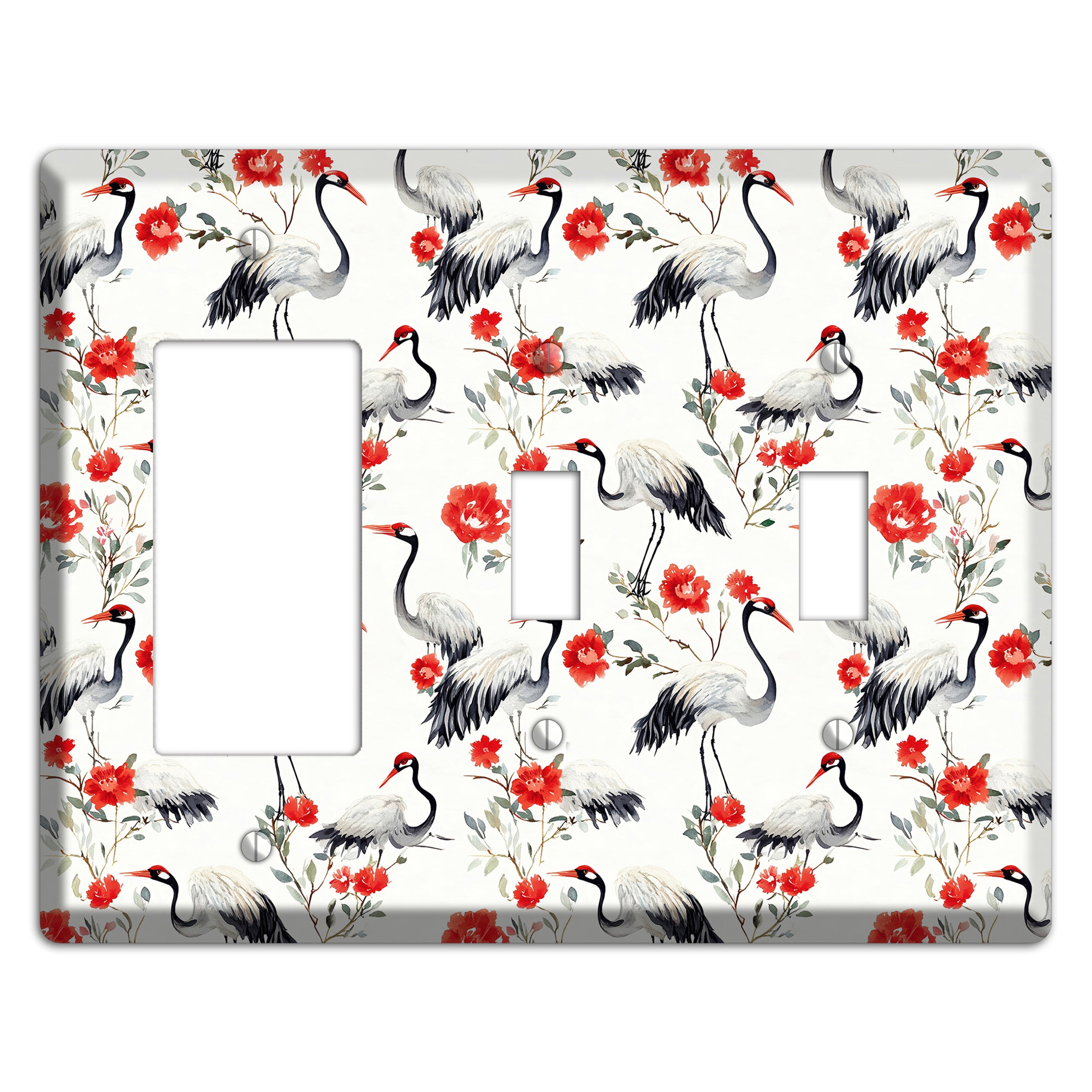 Scarlet Plume Garden Rocker / 2 Toggle Wallplate