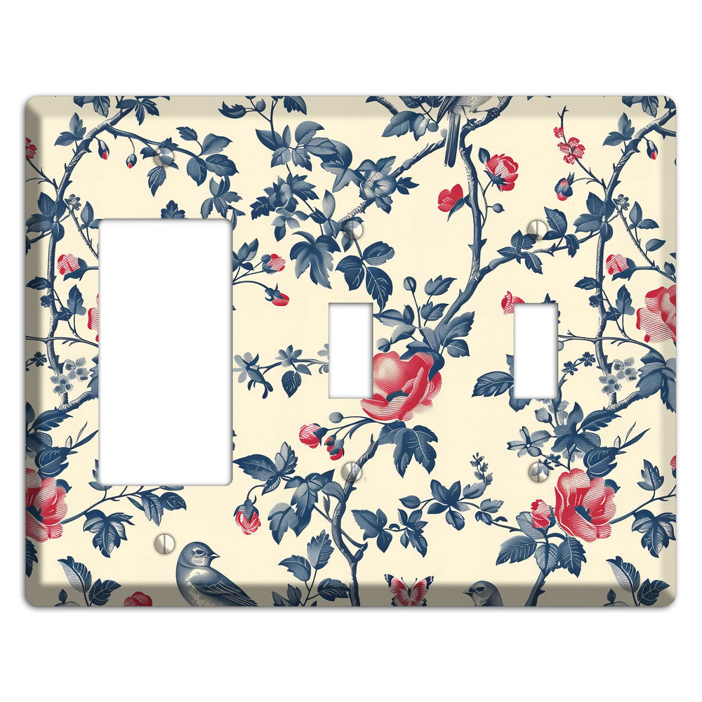 Songbirds & Thorns Rocker / 2 Toggle Wallplate