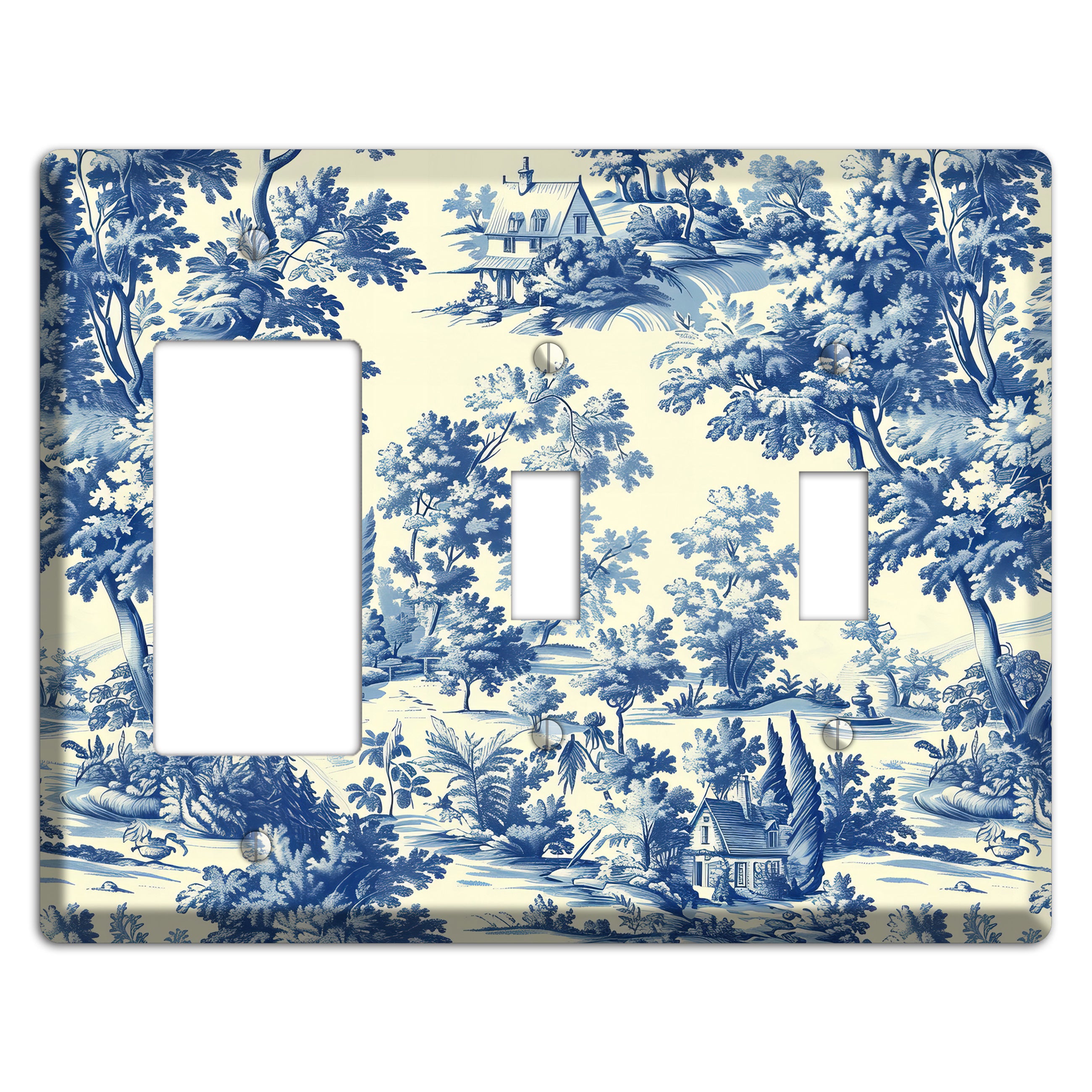Country Estate Toile Rocker / 2 Toggle Wallplate