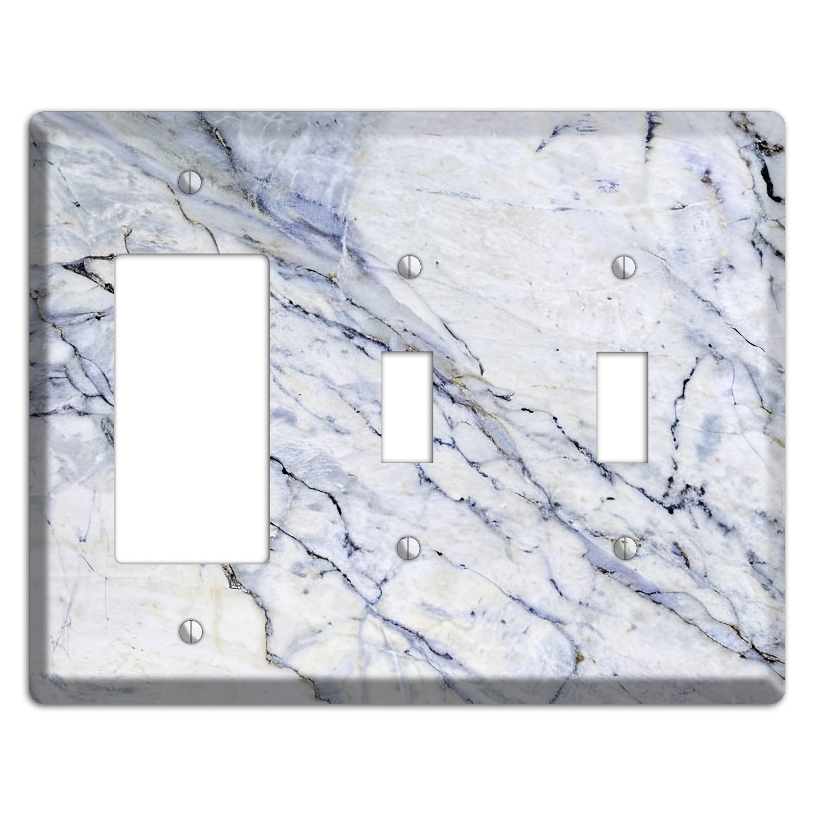Geyser Marble Rocker / 2 Toggle Wallplate