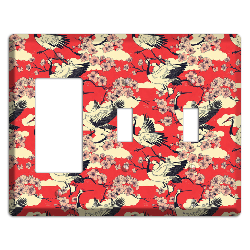 Crimson Blossom Ascent Rocker / 2 Toggle Wallplate