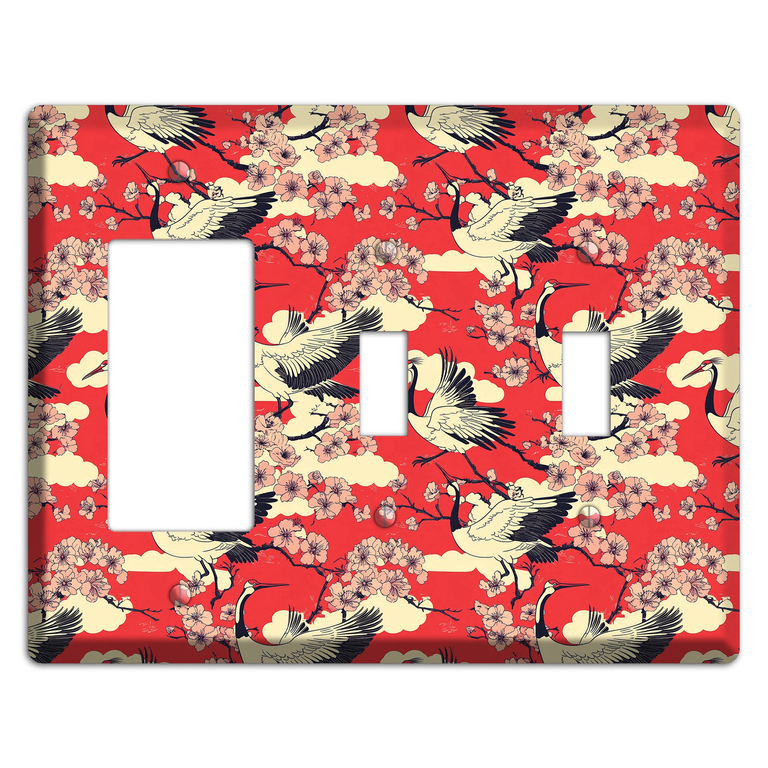 Crimson Blossom Ascent Rocker / 2 Toggle Wallplate