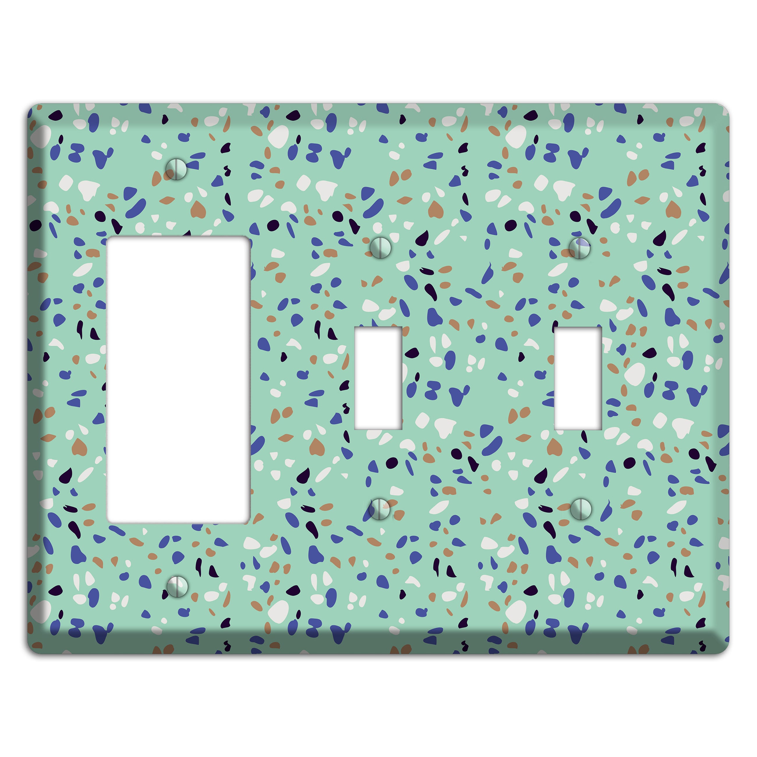 Sea Breeze Confetti Rocker / 2 Toggle Wallplate