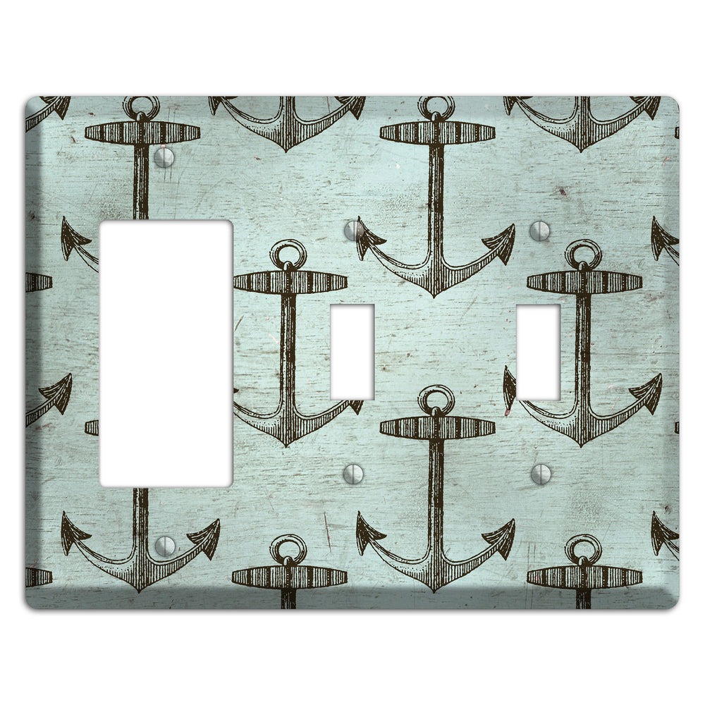 Anchored in Time Rocker / 2 Toggle Wallplate