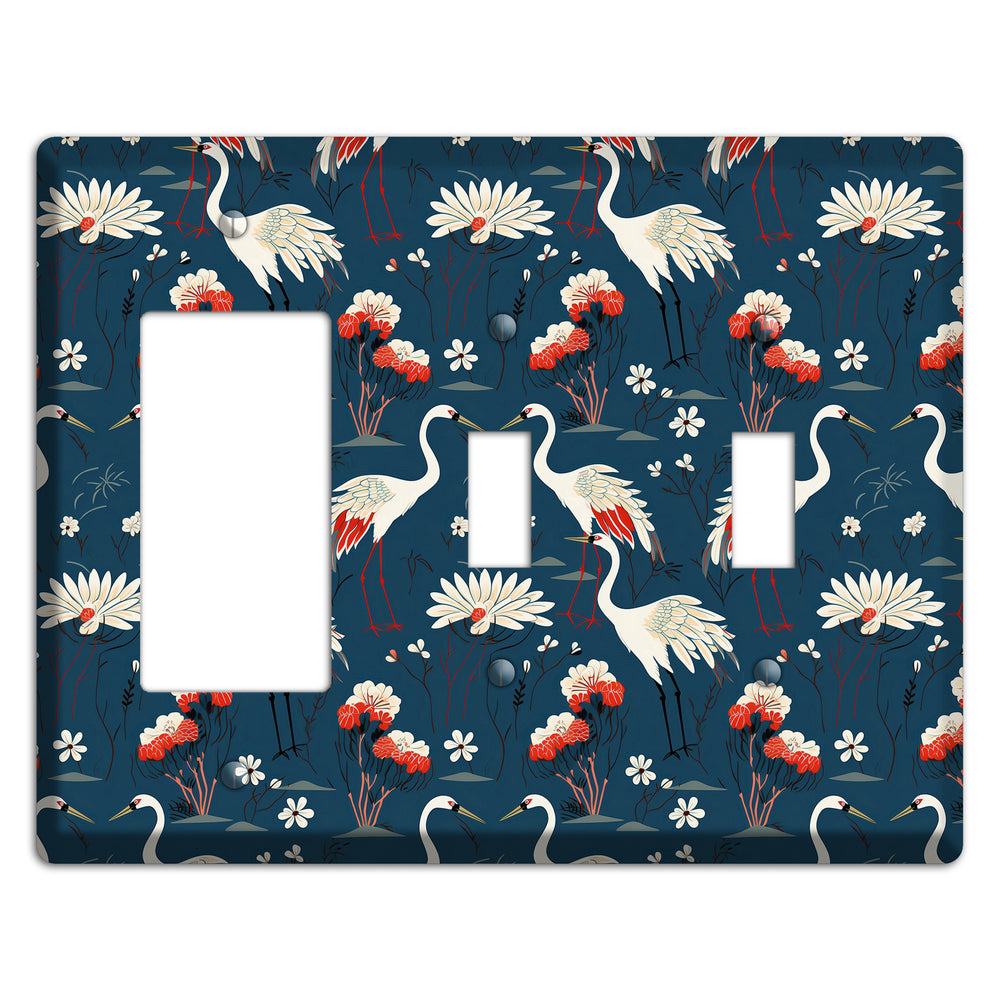 Sapphire Crane Meadow Rocker / 2 Toggle Wallplate