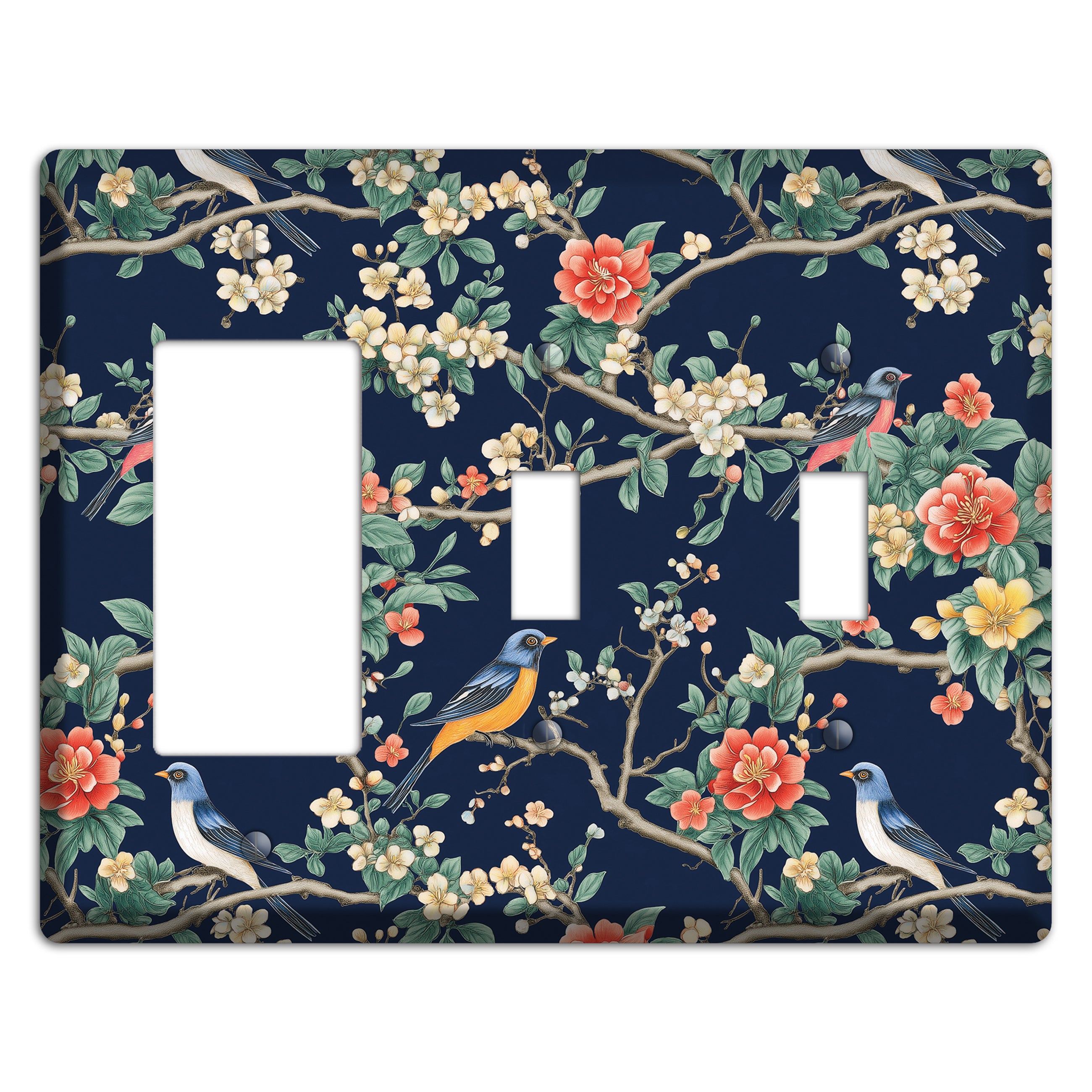 Songbirds & Blossoms Rocker / 2 Toggle Wallplate