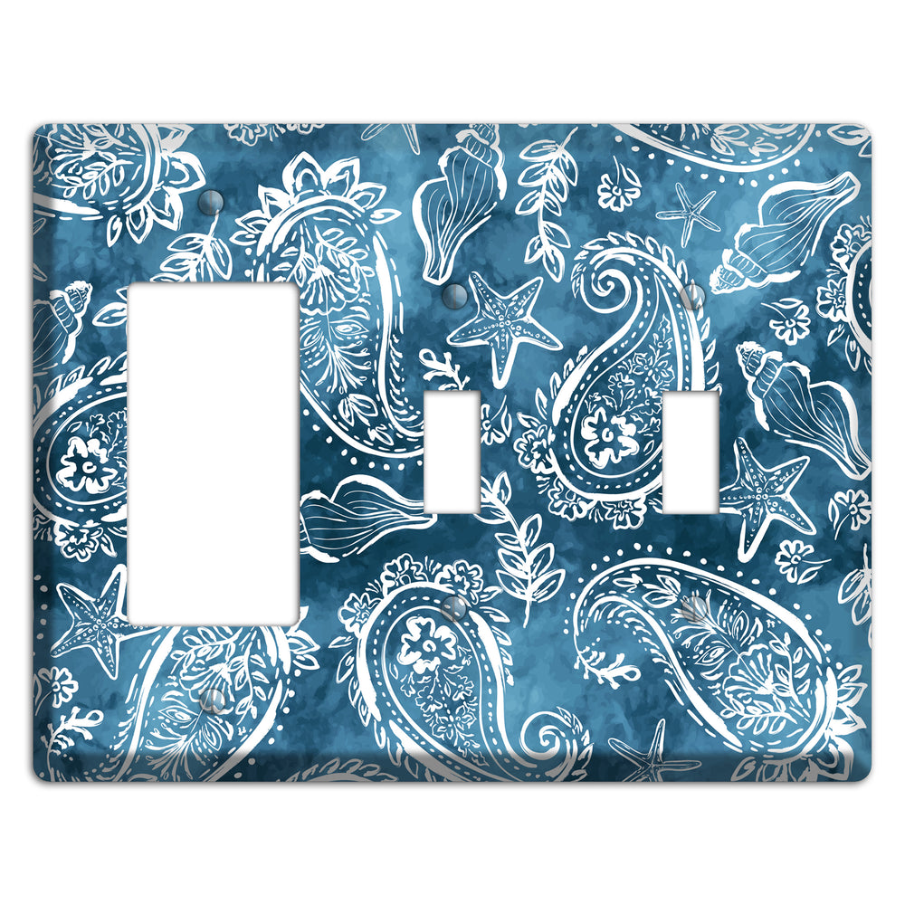 Indigo Tide Paisley Rocker / 2 Toggle Wallplate
