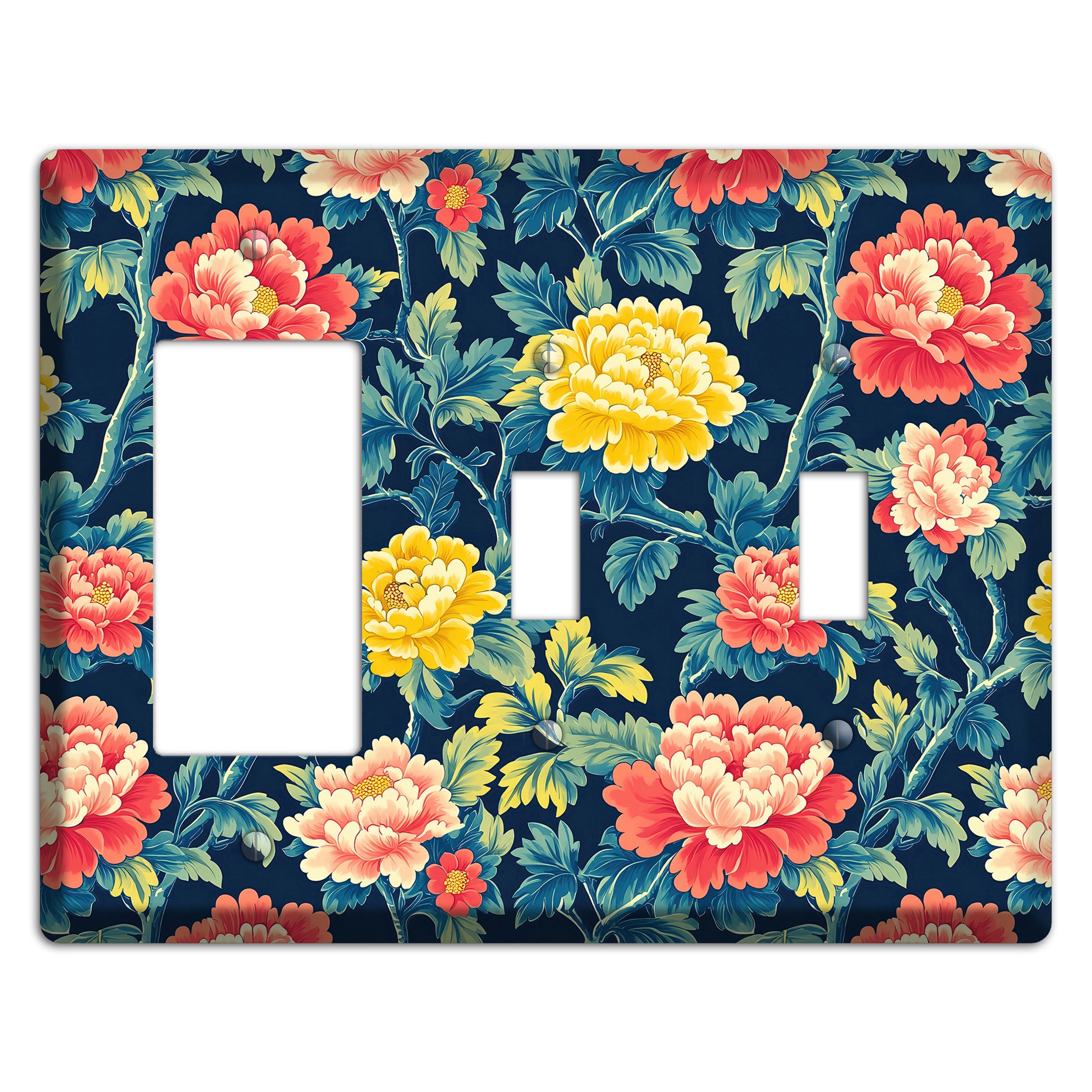 Peony & Bough Rocker / 2 Toggle Wallplate